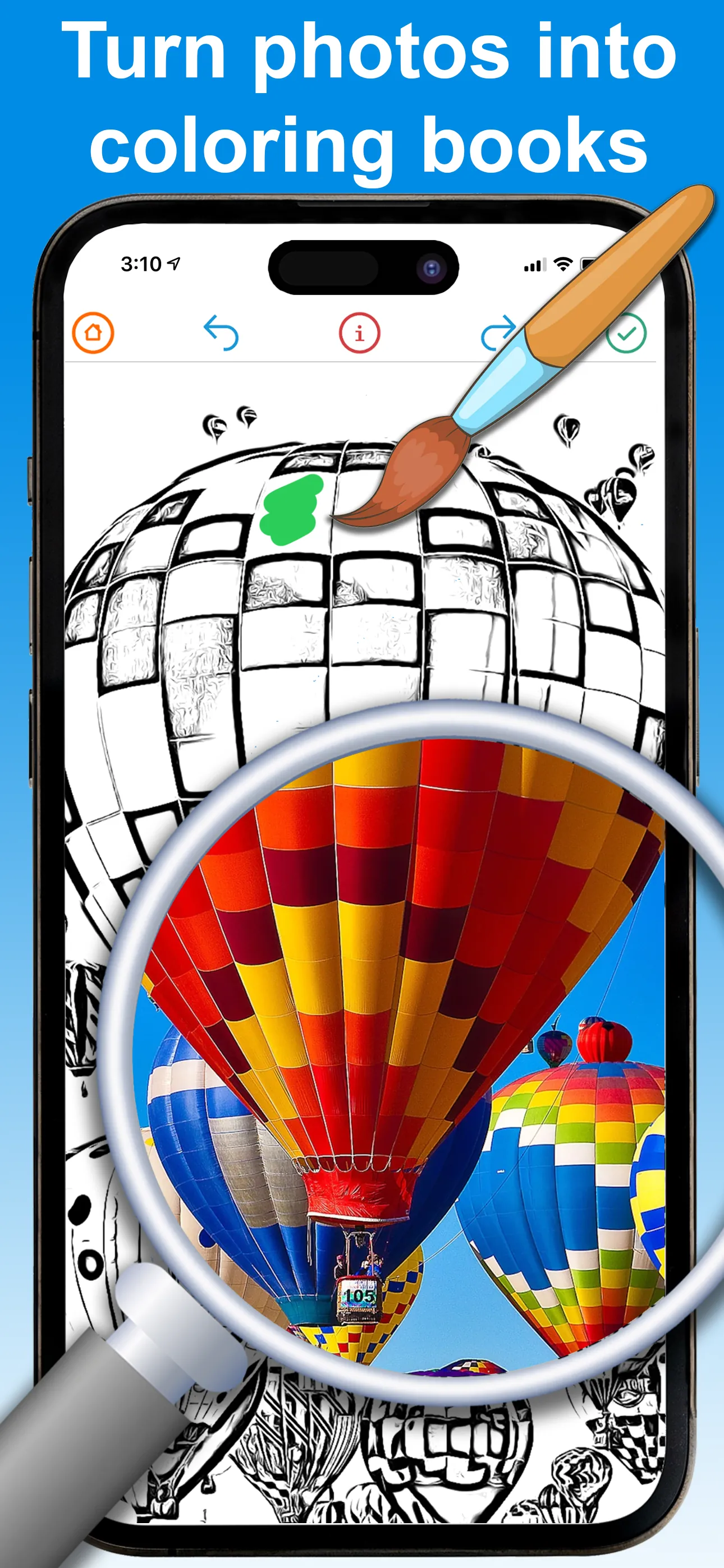 Turn Photo To Picture Coloring iphone screenshot 1