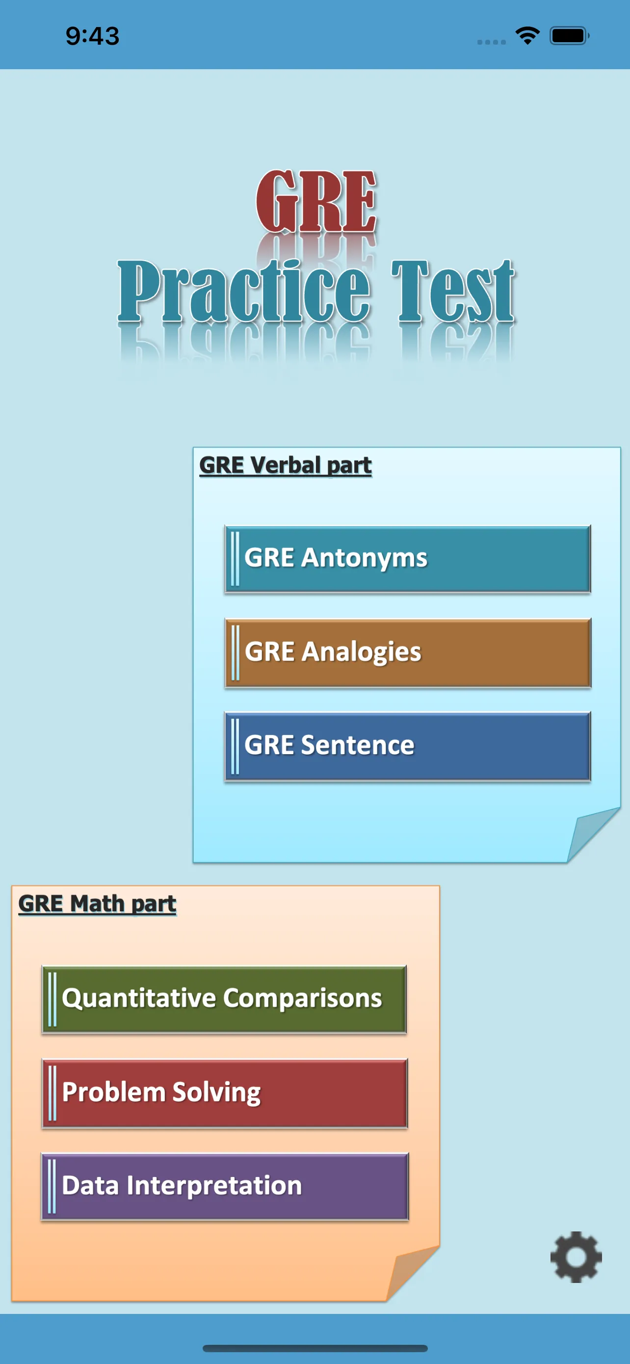 GRE Practice Test - Prep Exam iphone screenshot 1
