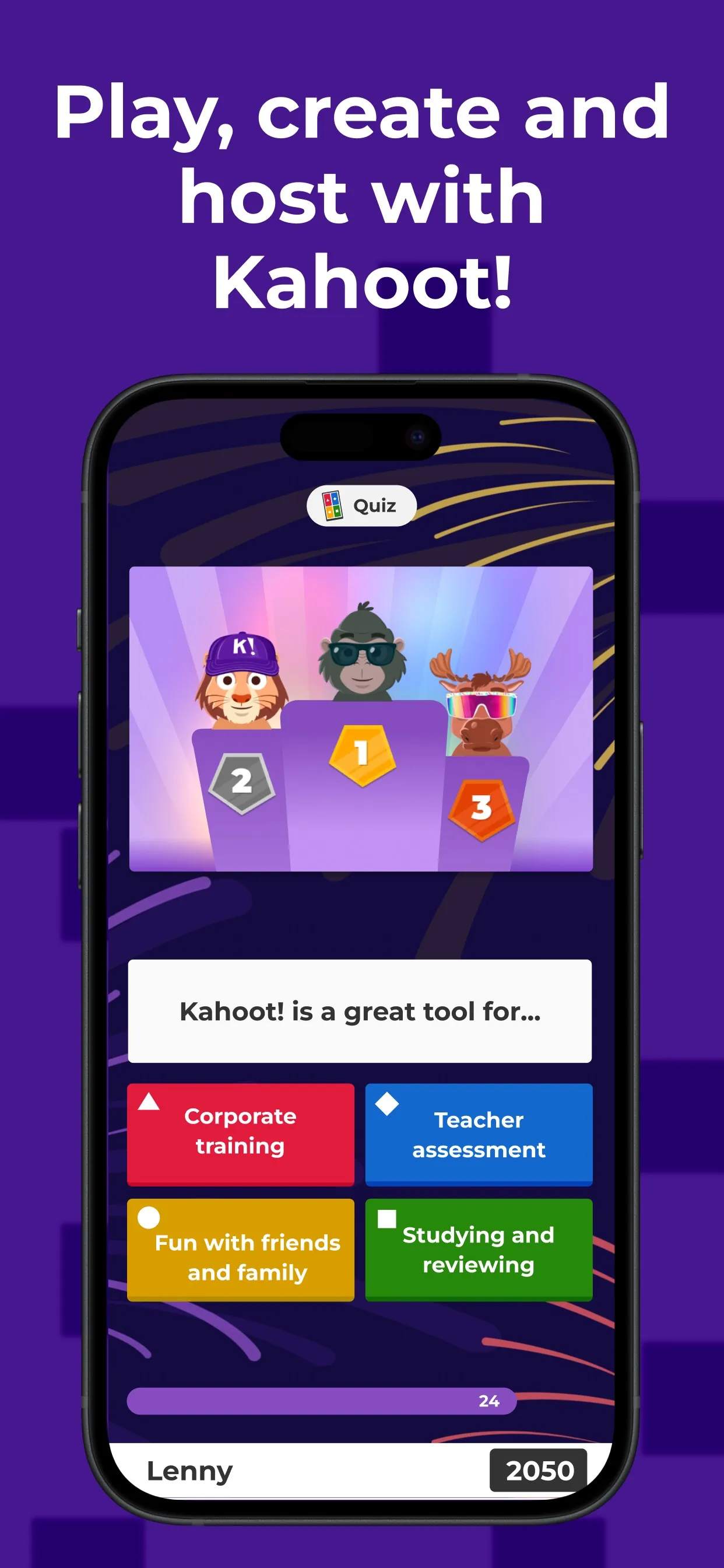 Kahoot! Play & Create Quizzes iphone screenshot 2