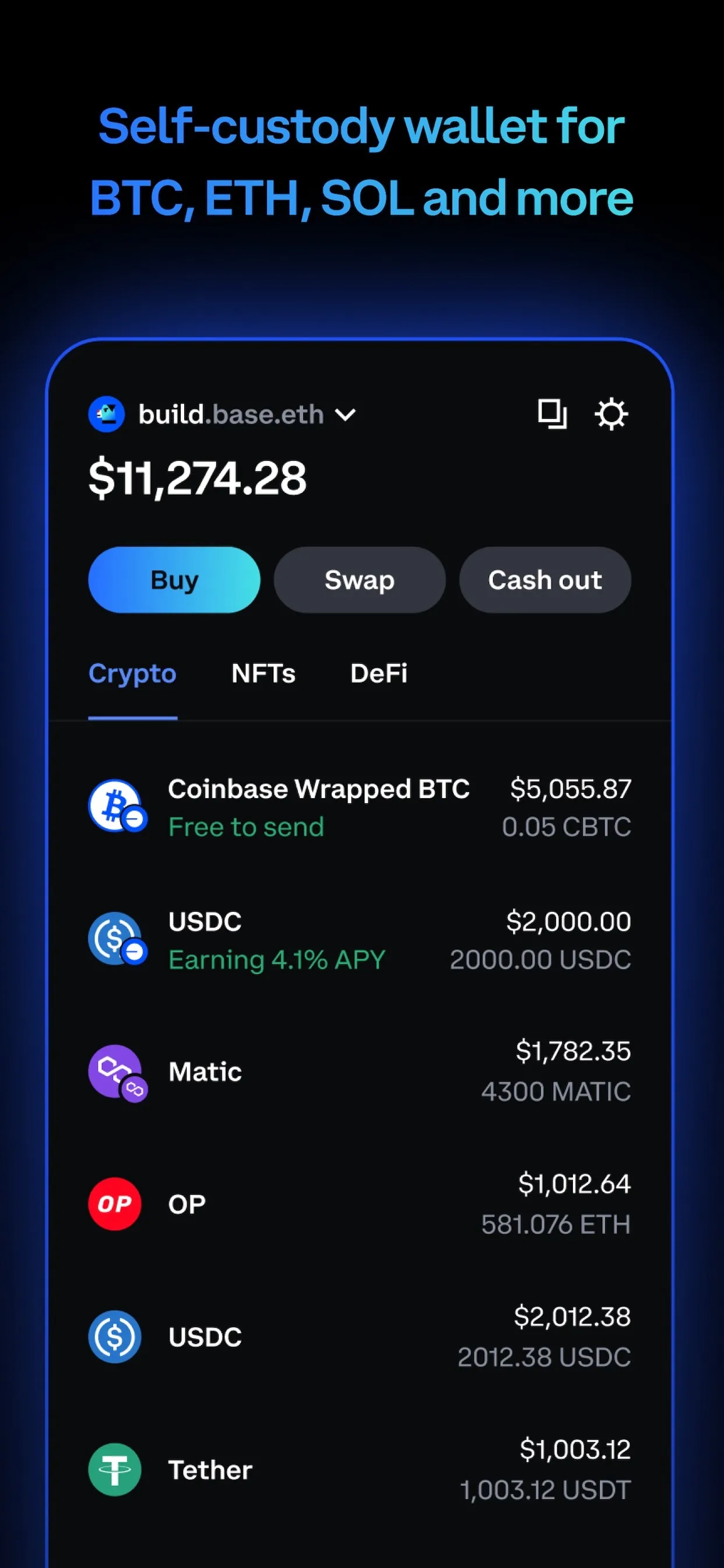 Coinbase Wallet: NFTs & Crypto iphone screenshot 2