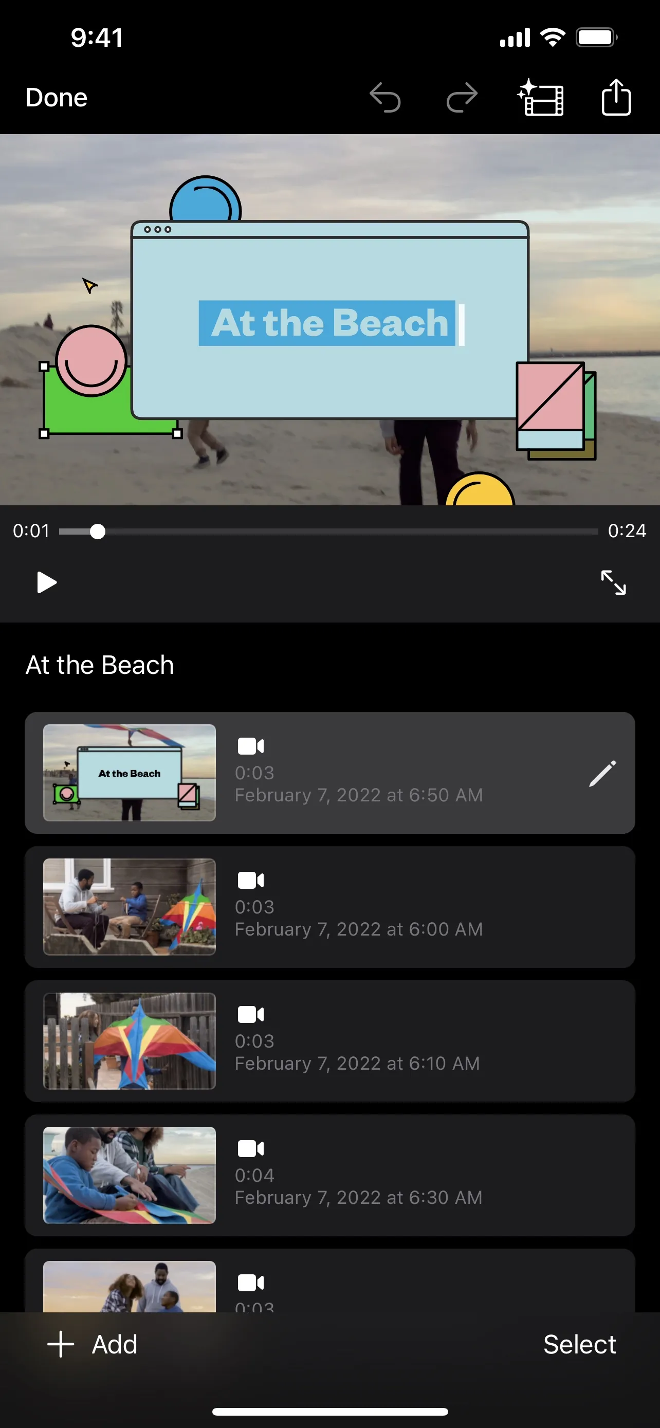 iMovie iphone screenshot 1