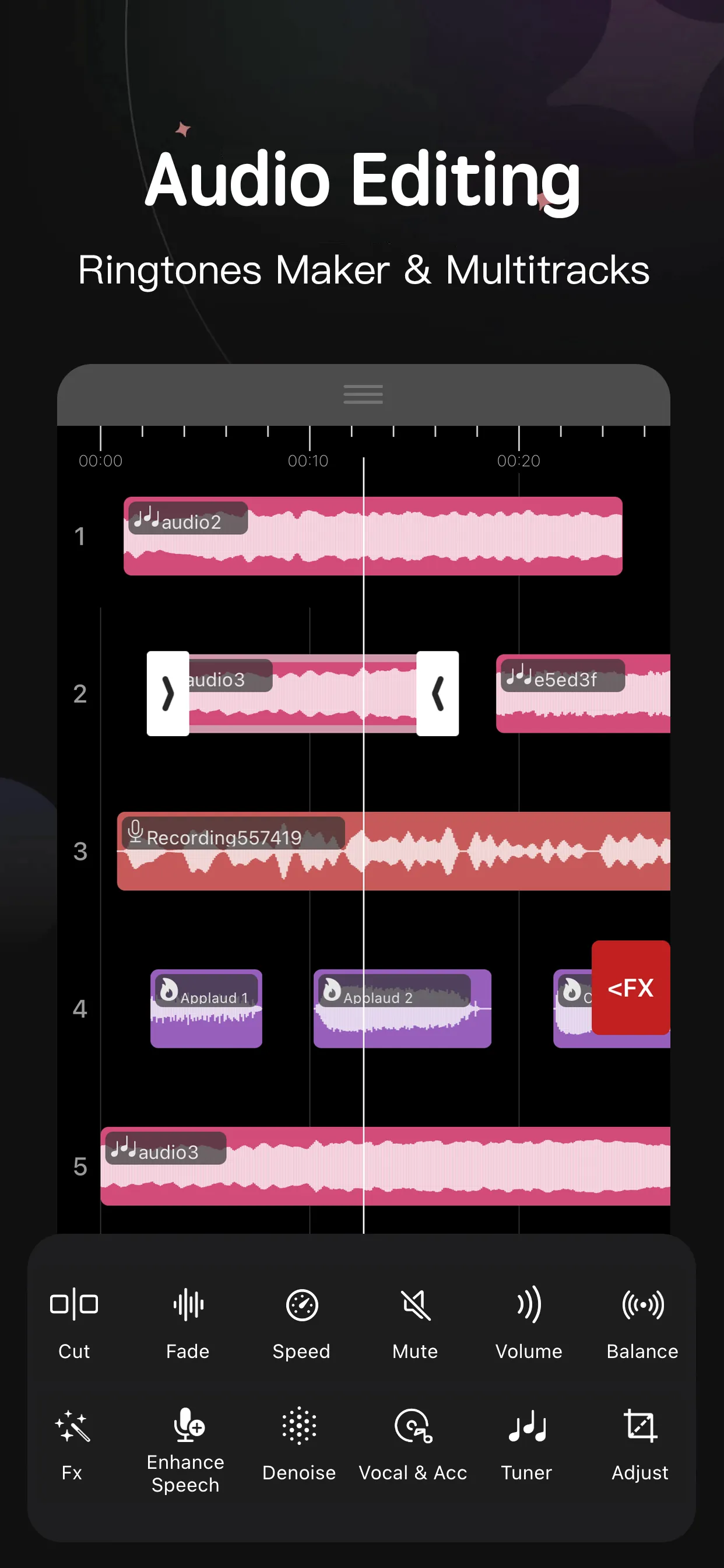 Audio Editor - Music Mixer iphone screenshot 1