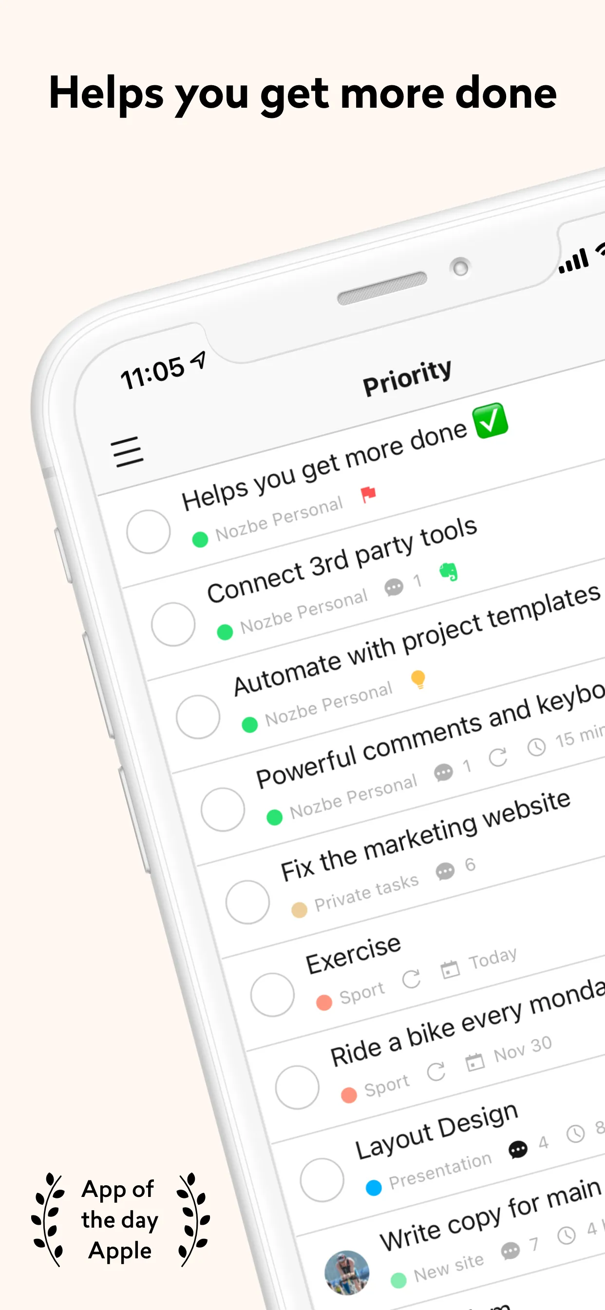 Nozbe Classic iphone screenshot 2