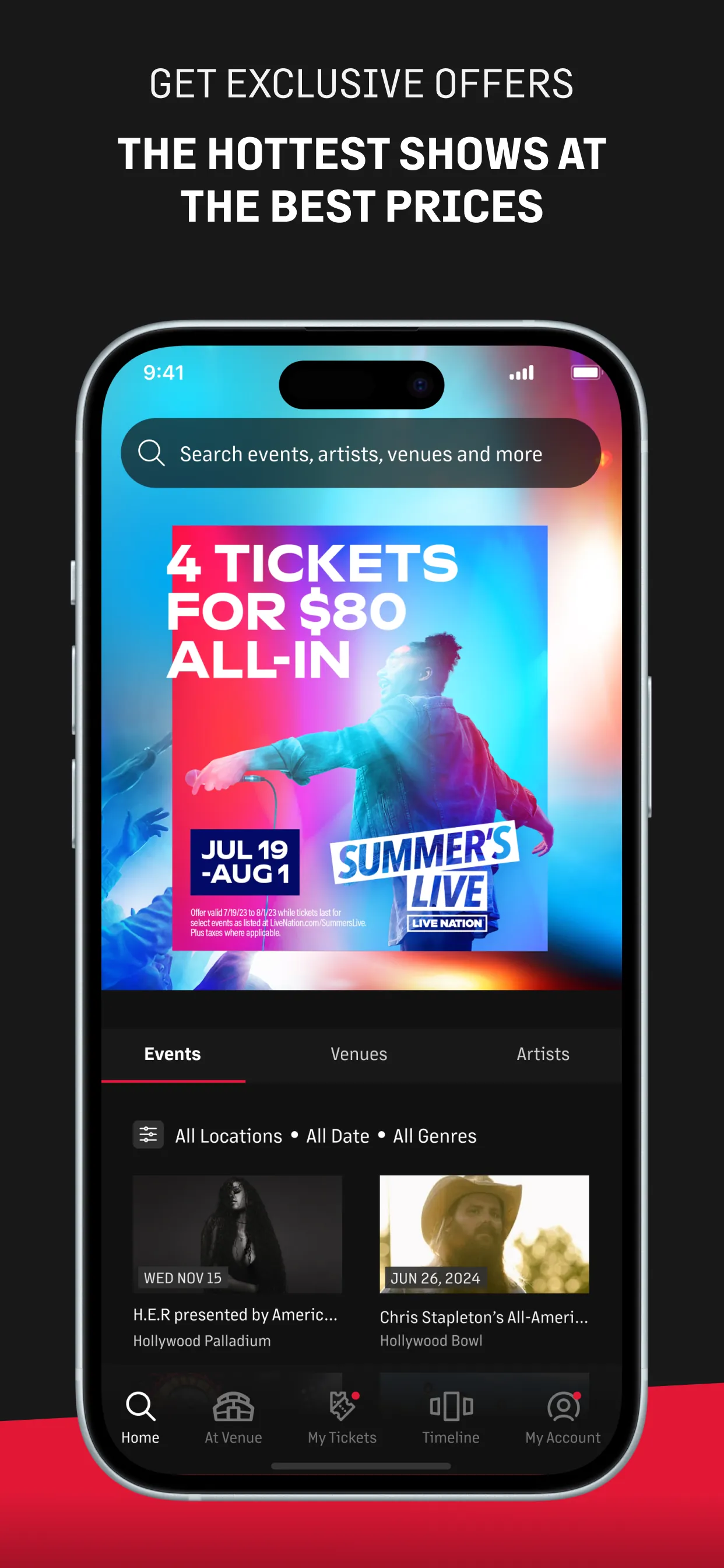 Live Nation – For Concert Fans iphone screenshot 2