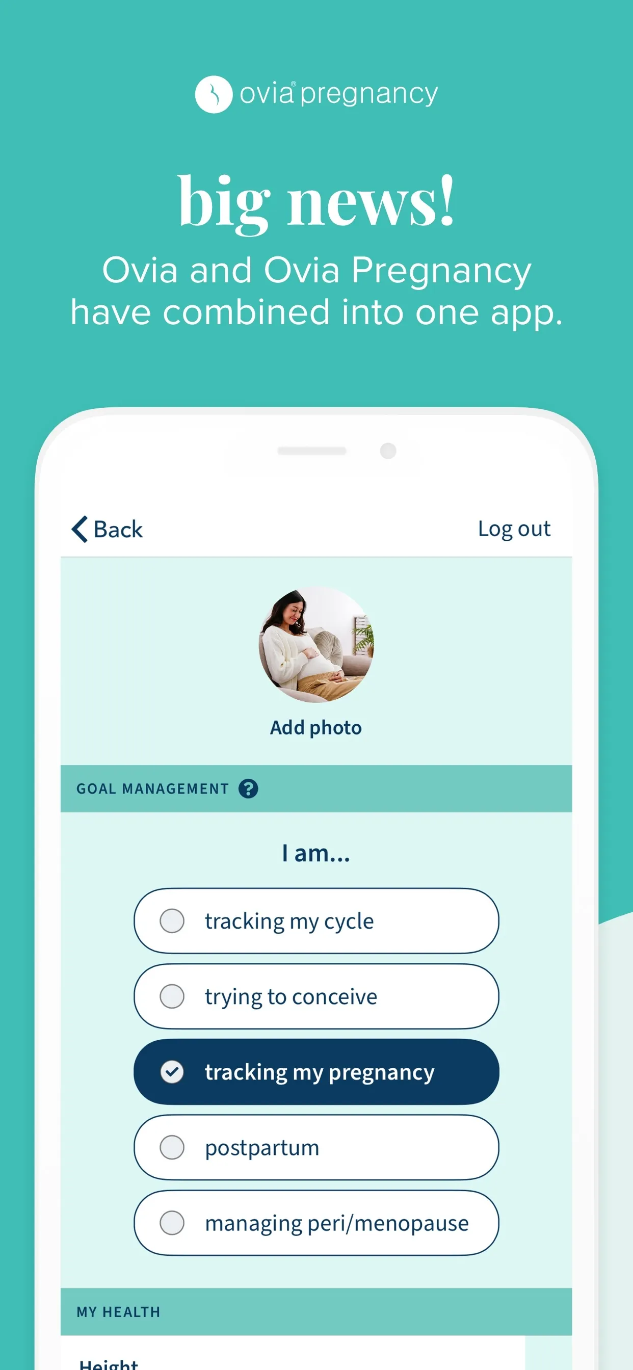 Ovia Pregnancy & Baby Tracker iphone screenshot 1