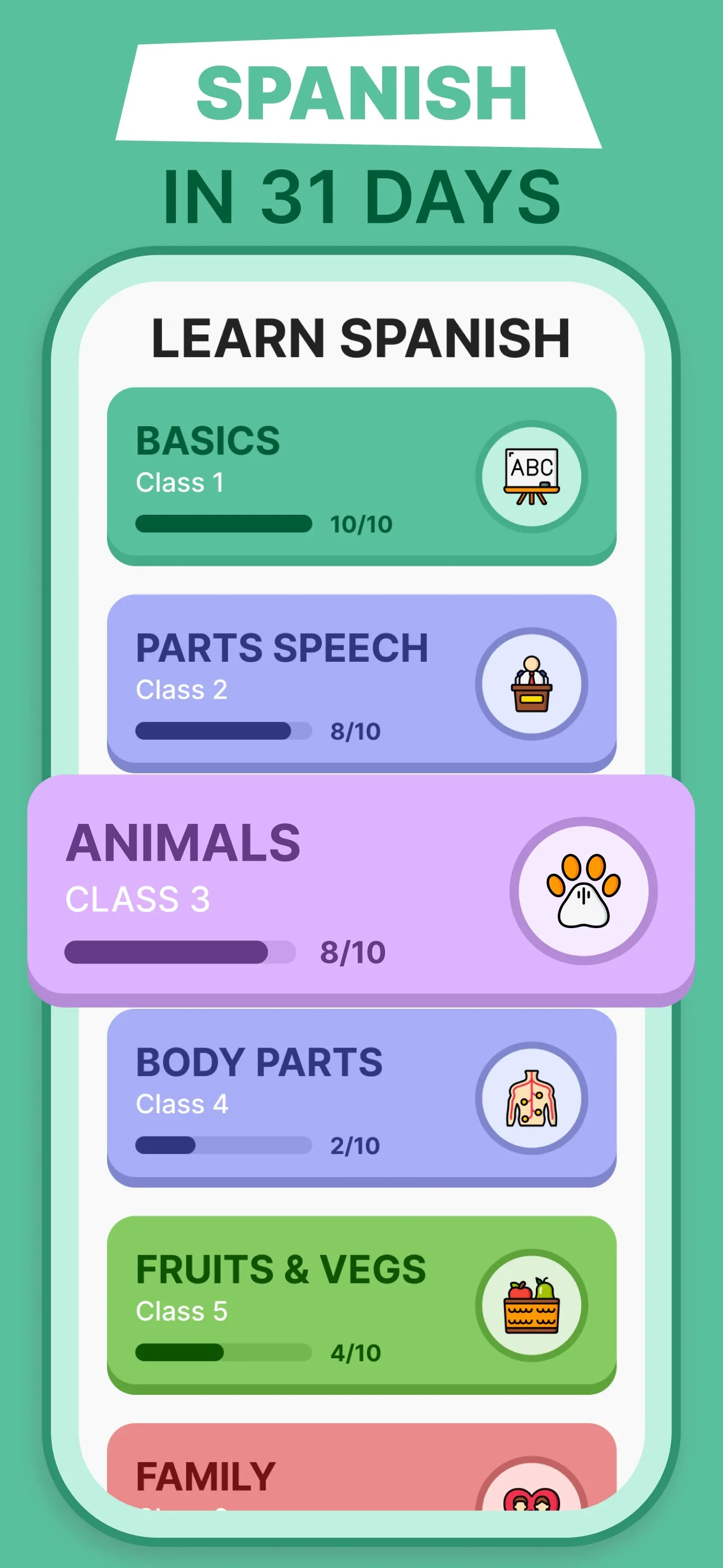 Learn Spanish for Beginners iphone screenshot 1