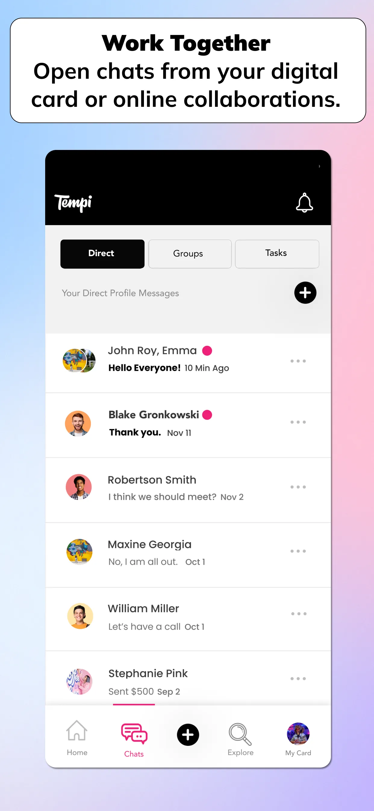Tempi: Network & Work Together iphone screenshot 5