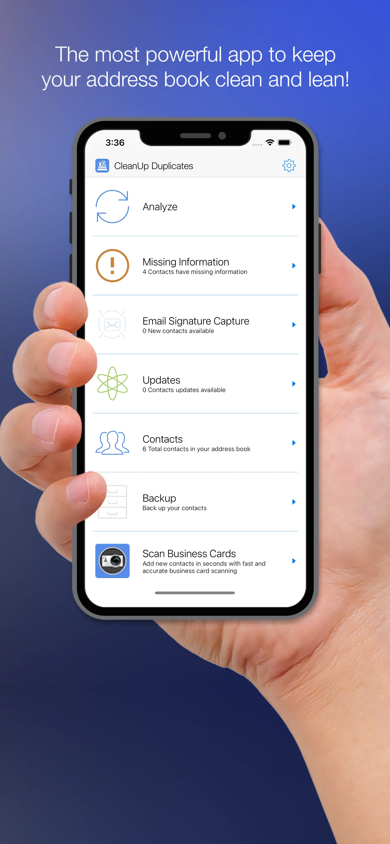 Cleanup Duplicate Contacts! iphone screenshot 1
