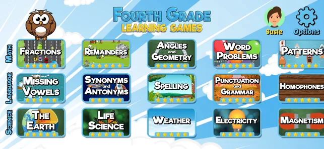 Fourth Grade Learning Games iphone screenshot 1