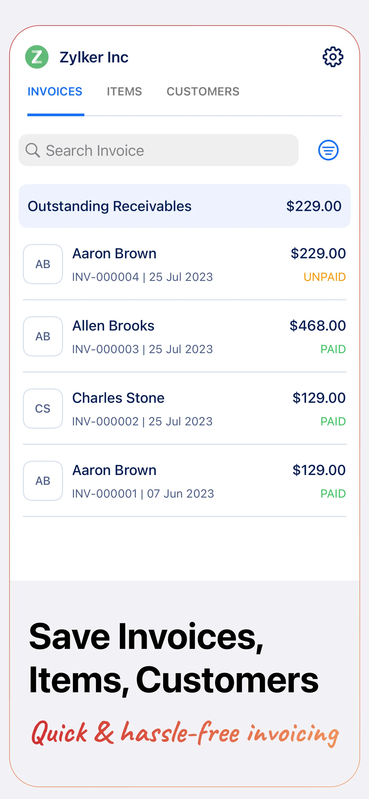 Invoice Generator - Zoho iphone screenshot 3