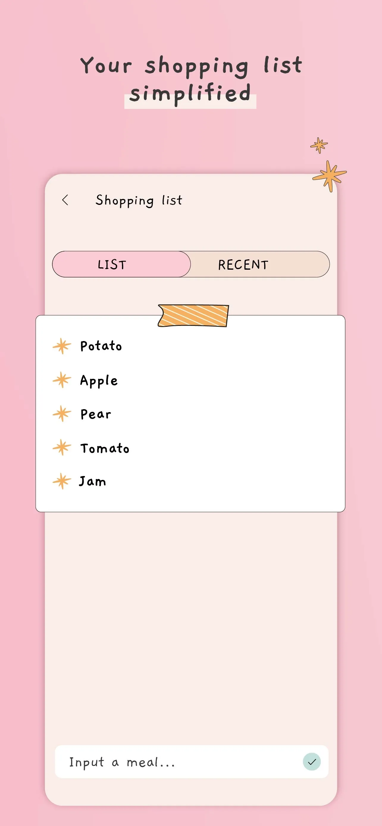 Meal plan template, food diary iphone screenshot 2