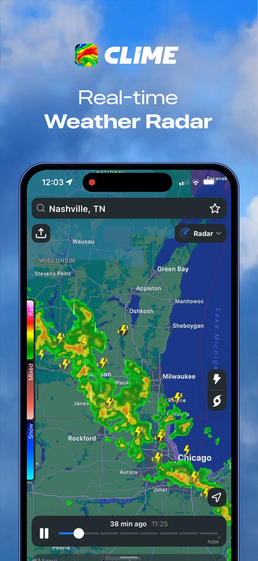 Clime: NOAA Weather Radar Live iphone screenshot 1