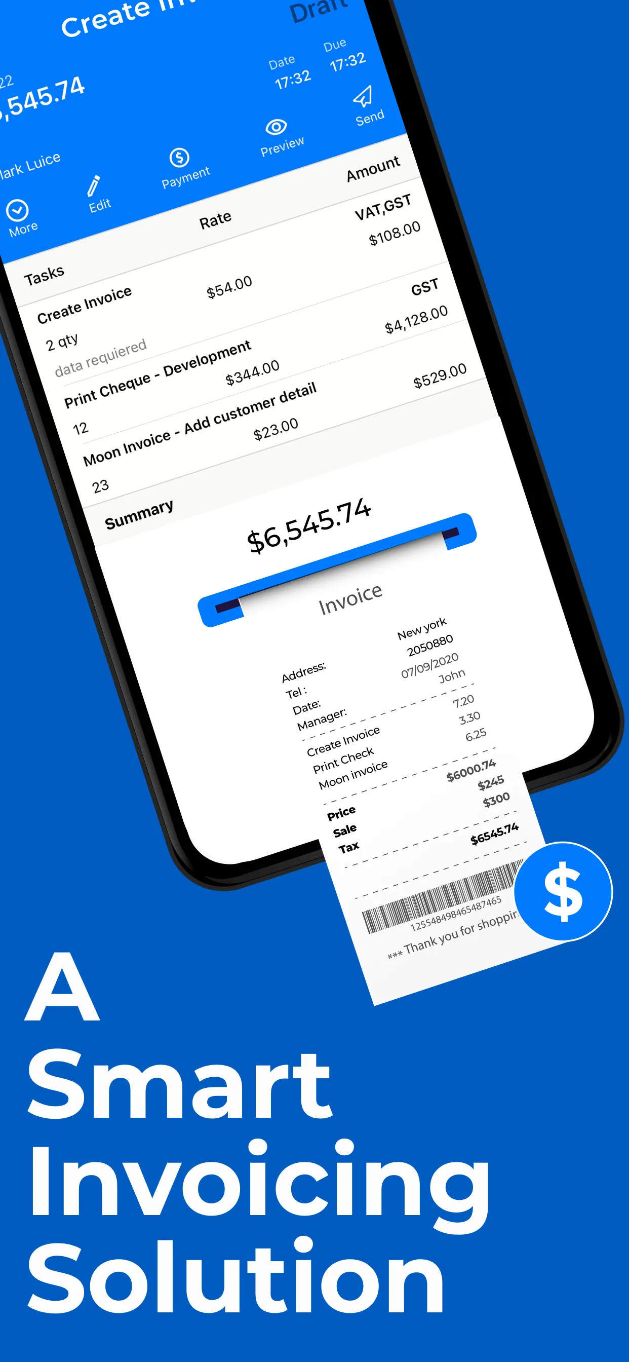 Easy Invoice Maker App by Moon iphone screenshot 1