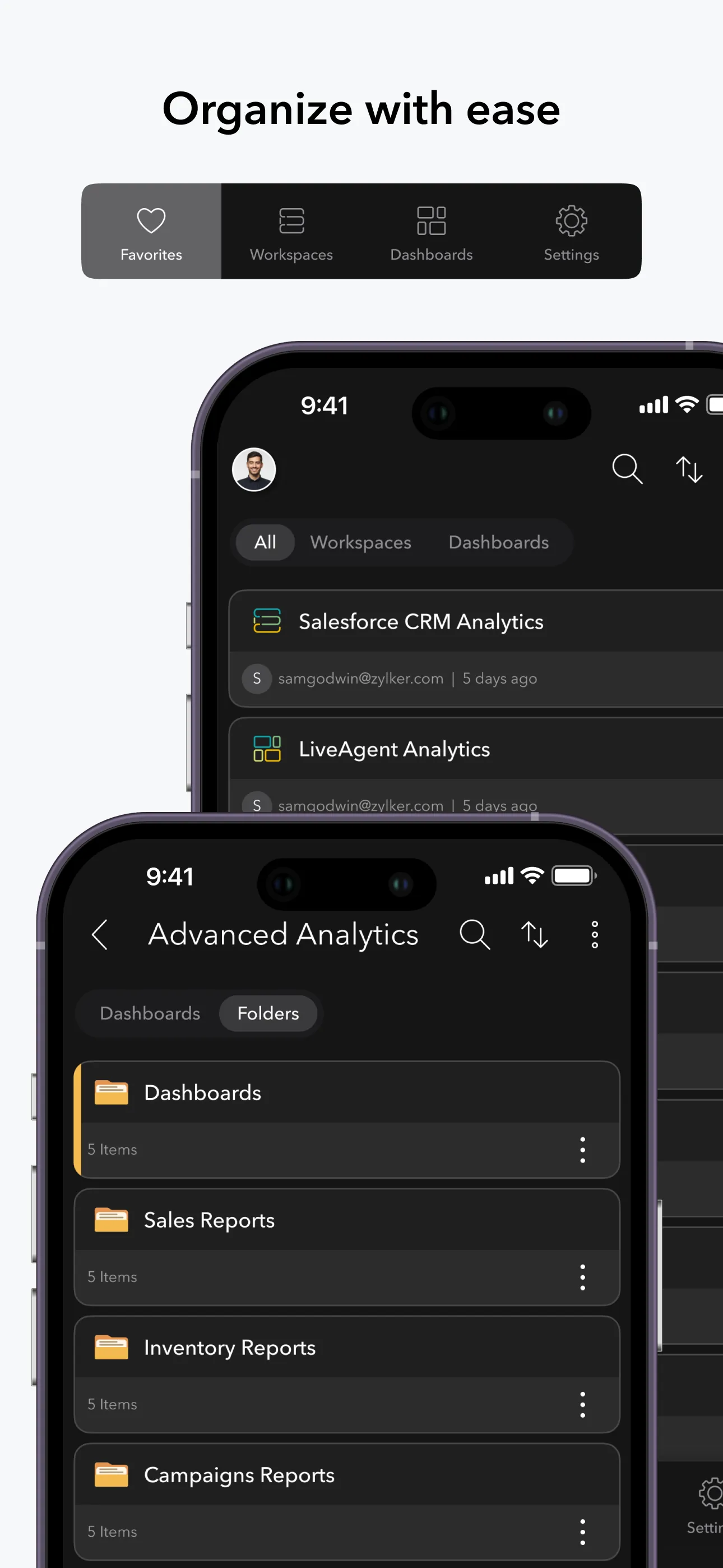 Zoho Analytics - Dashboards iphone screenshot 1