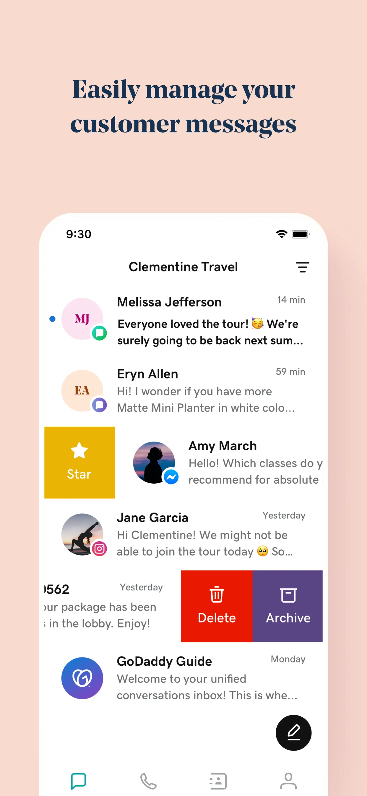 GoDaddy Conversations - Inbox iphone screenshot 9