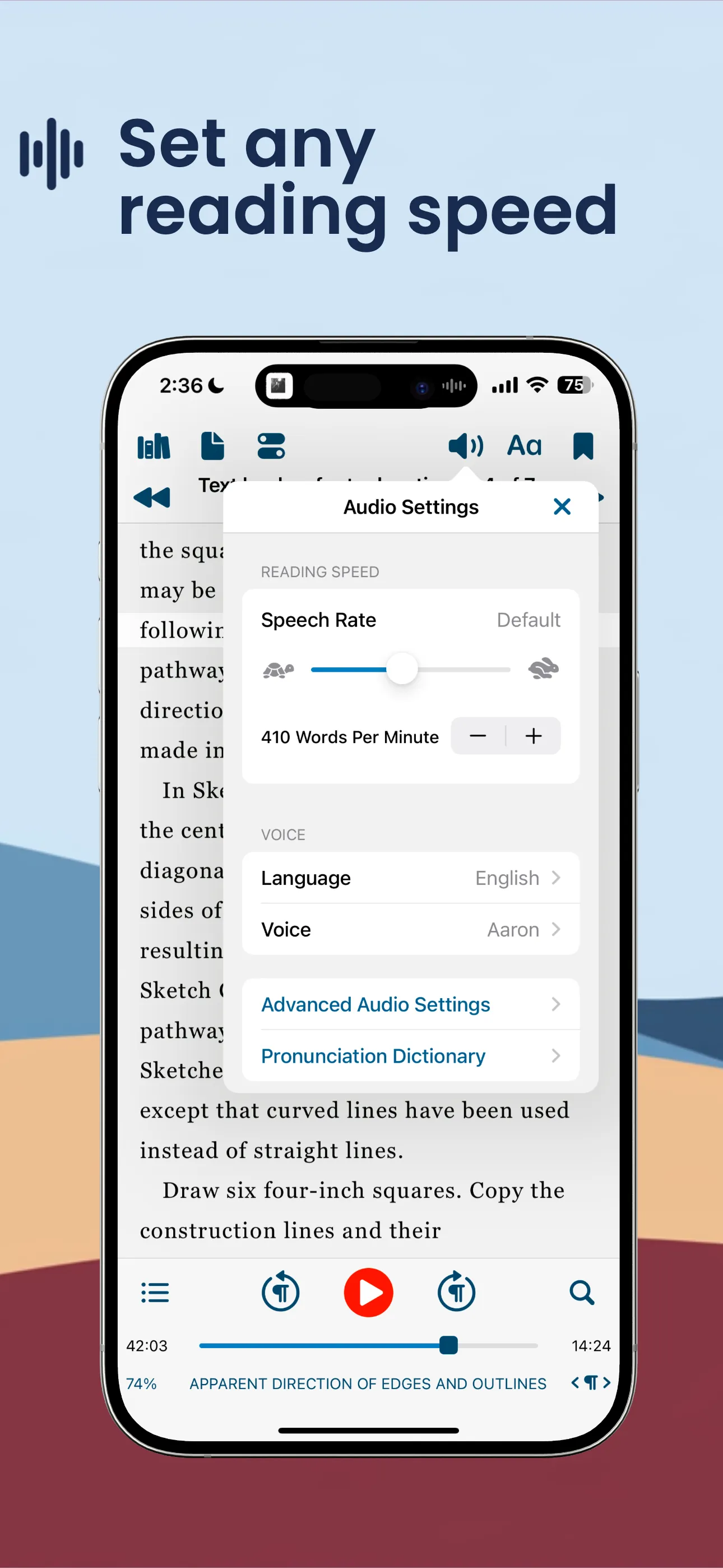 Voice Dream - Text to Voice iphone screenshot 3
