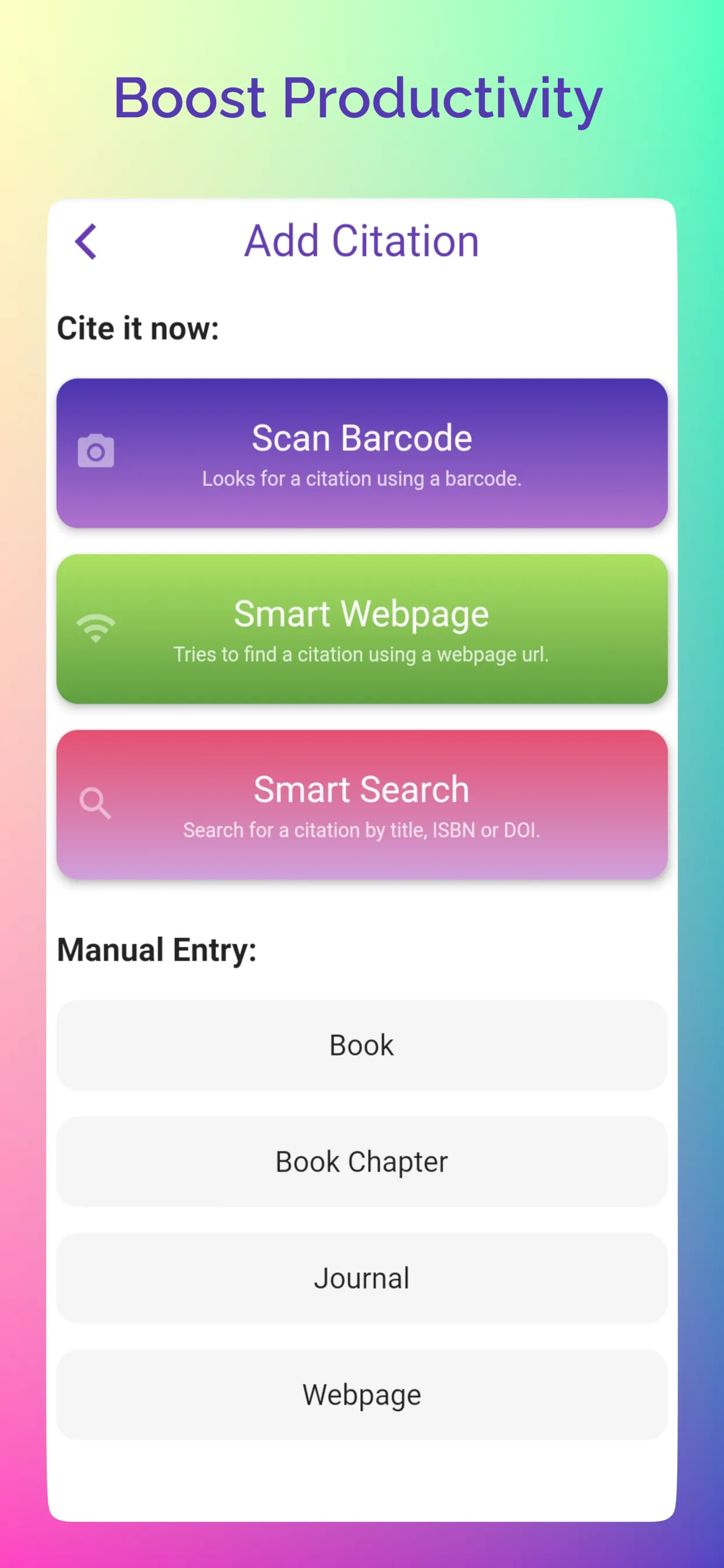 Cite It Now: Easy referencing iphone screenshot 2