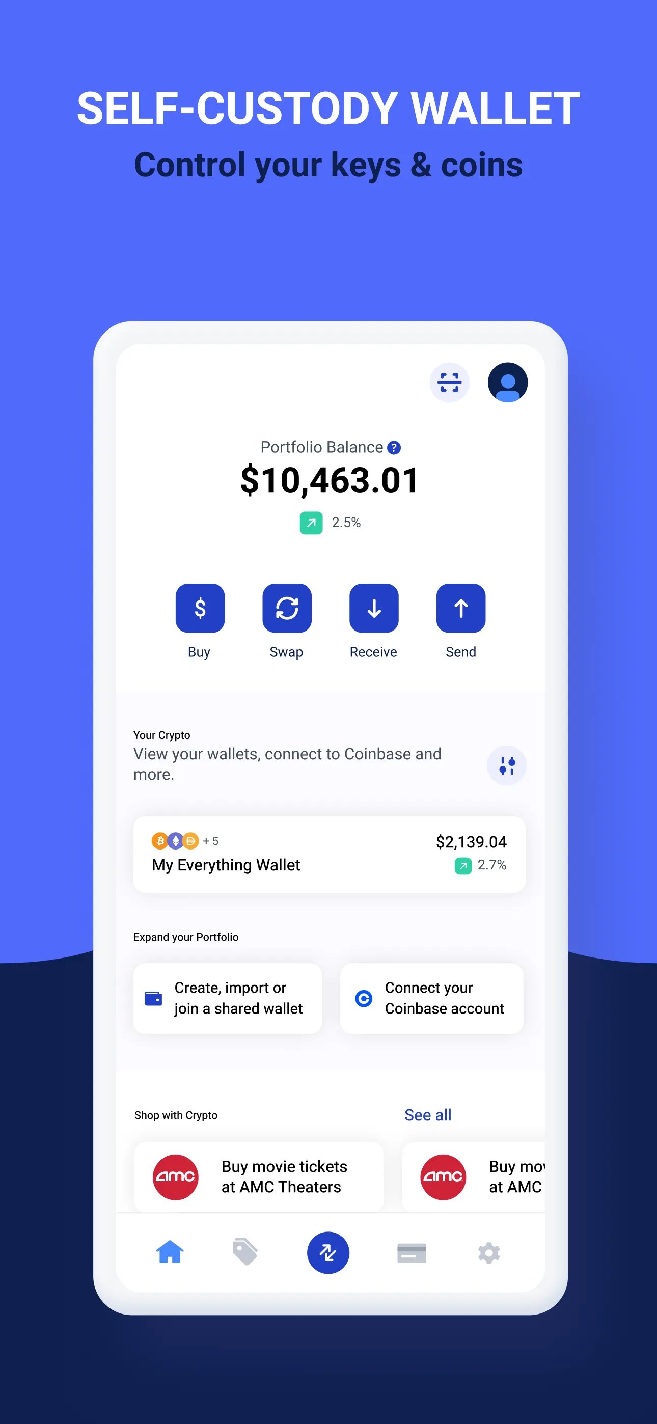 BitPay Bitcoin & Crypto Wallet iphone screenshot 1