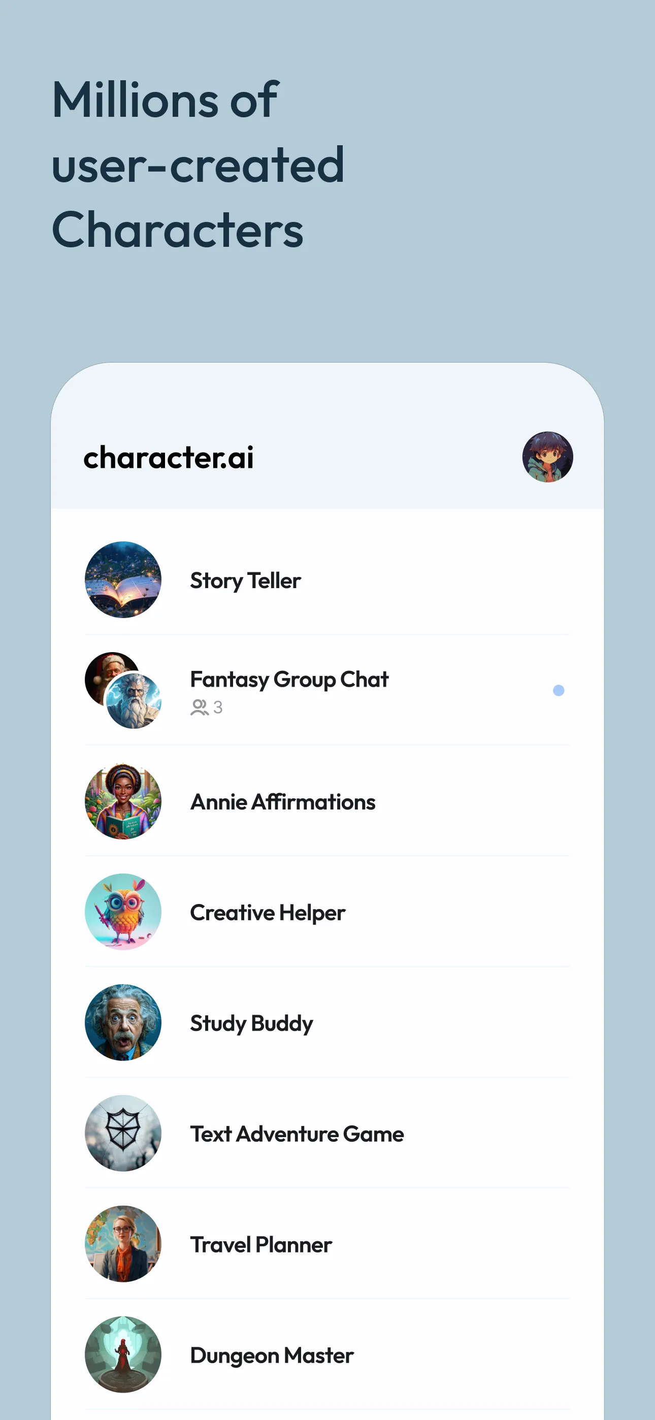 Character AI: Chat, Talk, Text iphone screenshot 2