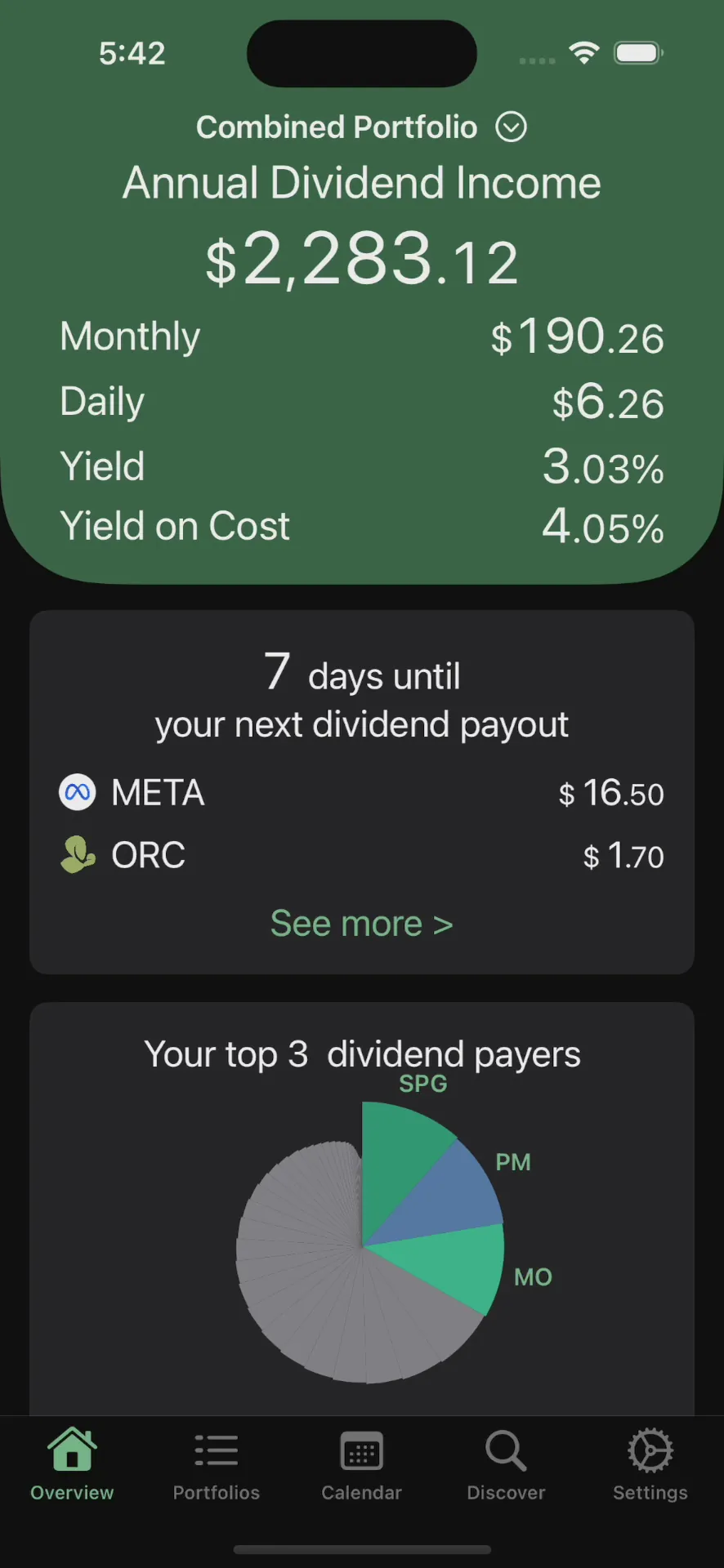 Dividend Tracker - DivTracker iphone screenshot 1
