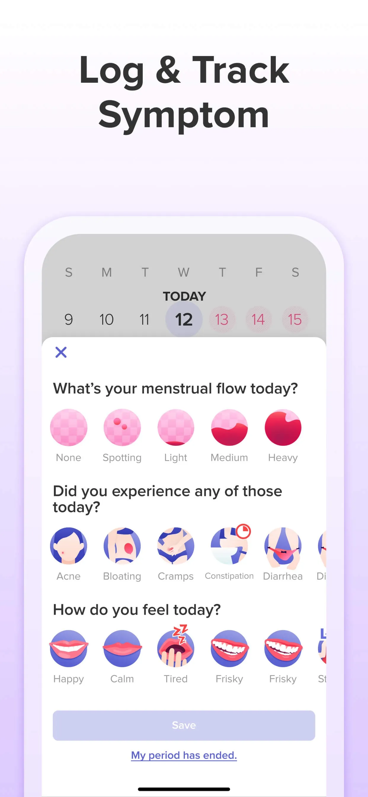 Glow Eve Period Tracker iphone screenshot 3