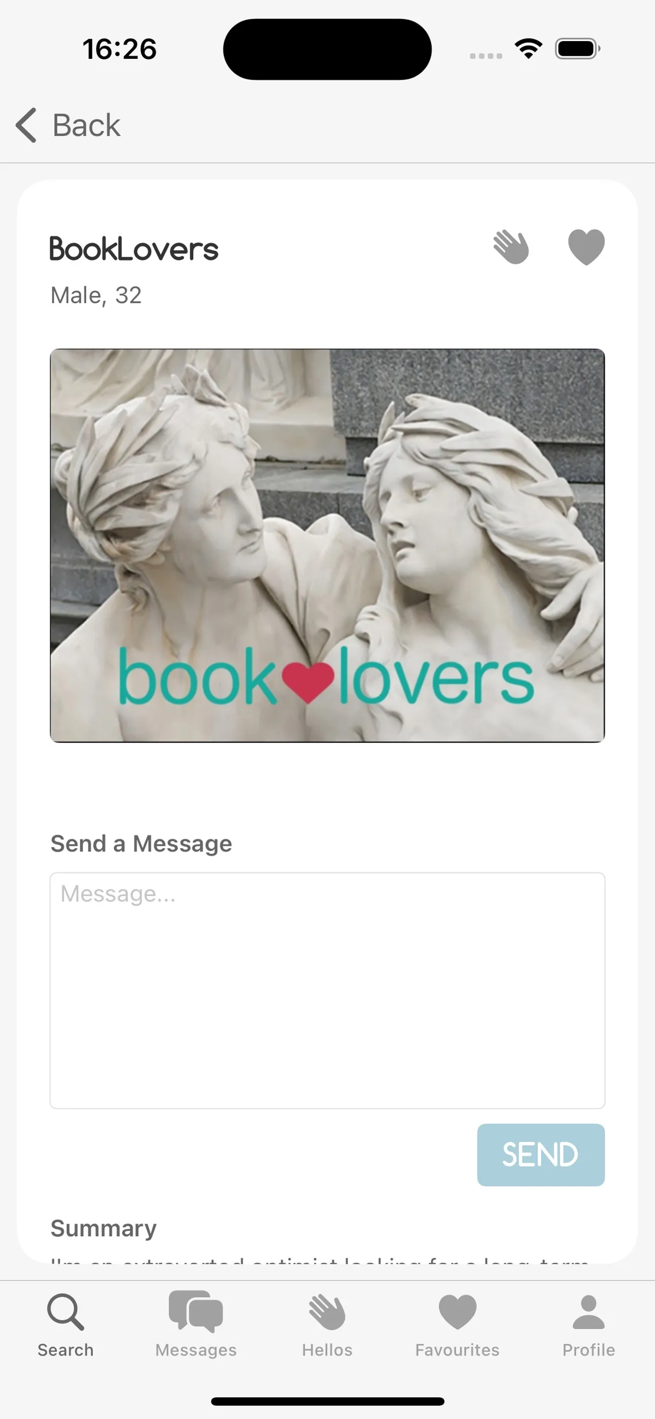 Book Lovers Dating iphone screenshot 3