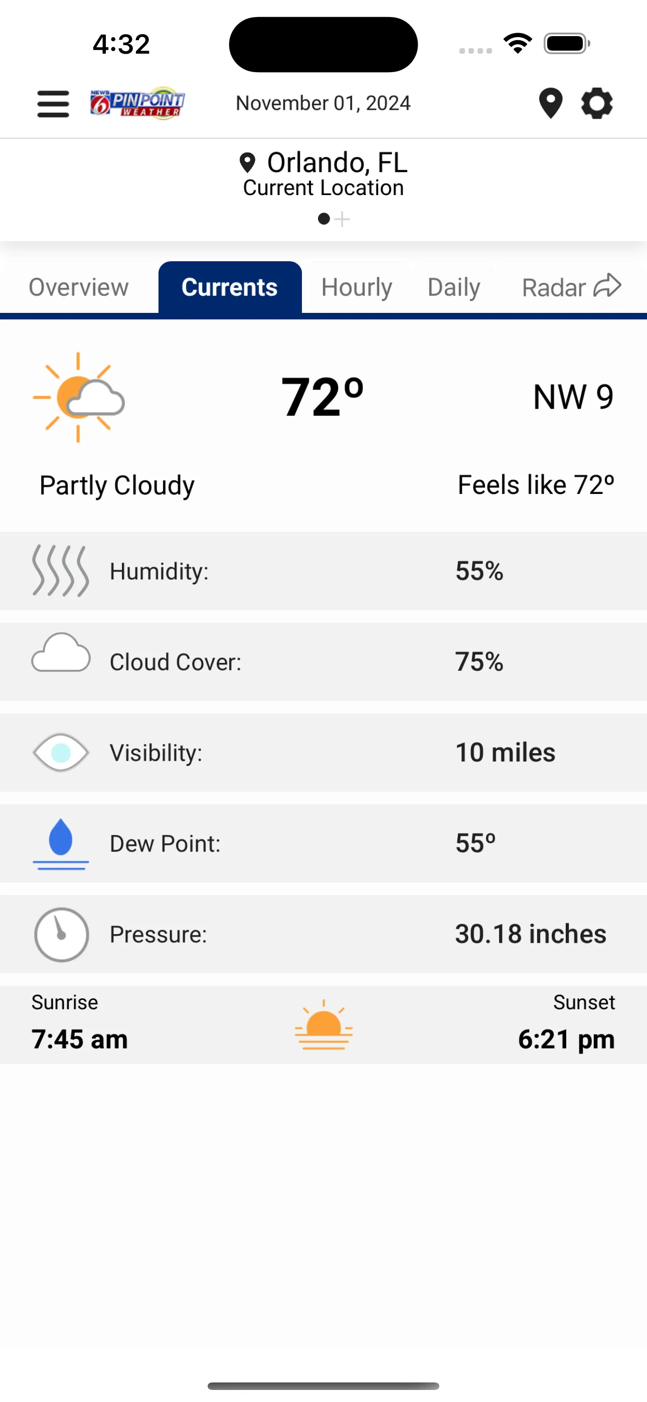 News 6 Pinpoint Weather WKMG iphone screenshot 4