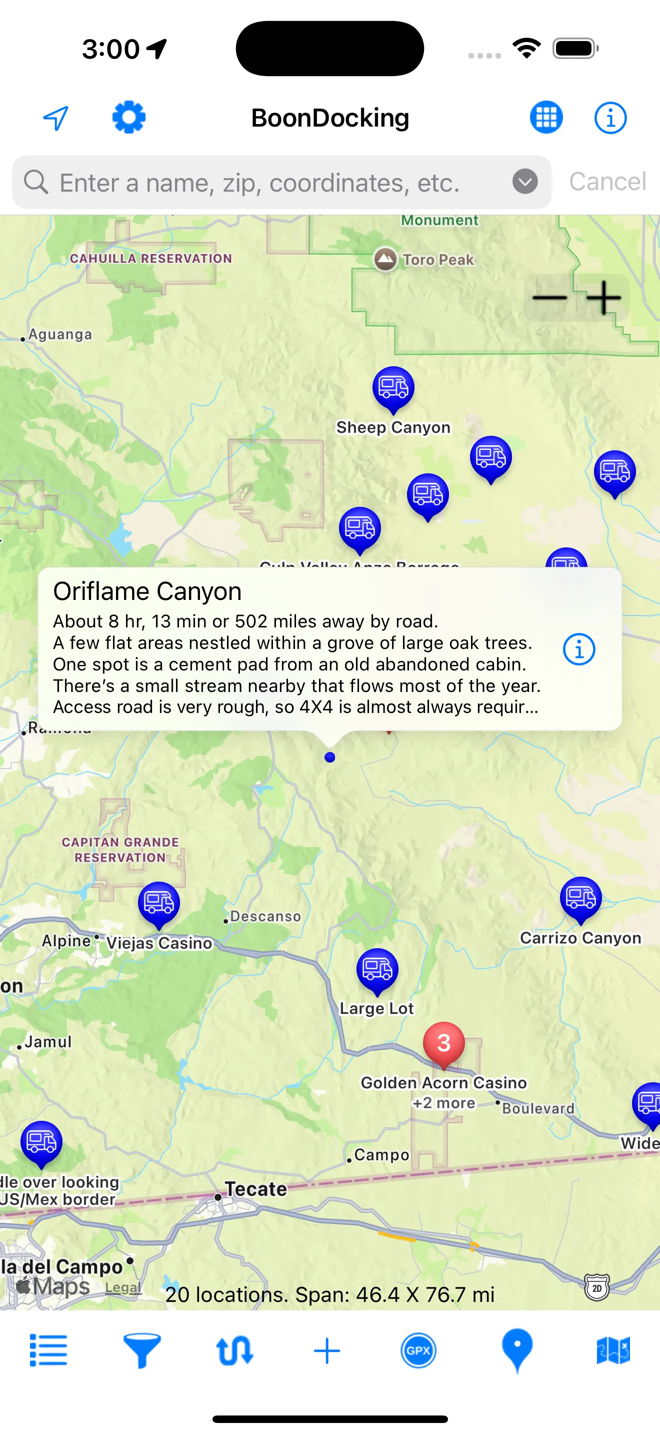 Boondocking iphone screenshot 1