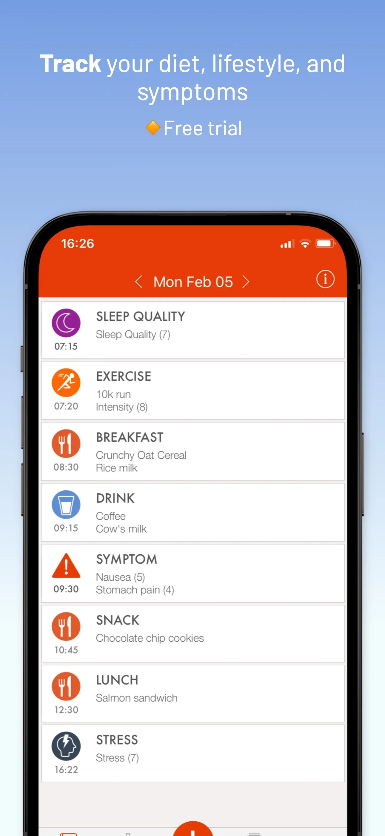 mySymptoms Food Diary iphone screenshot 3