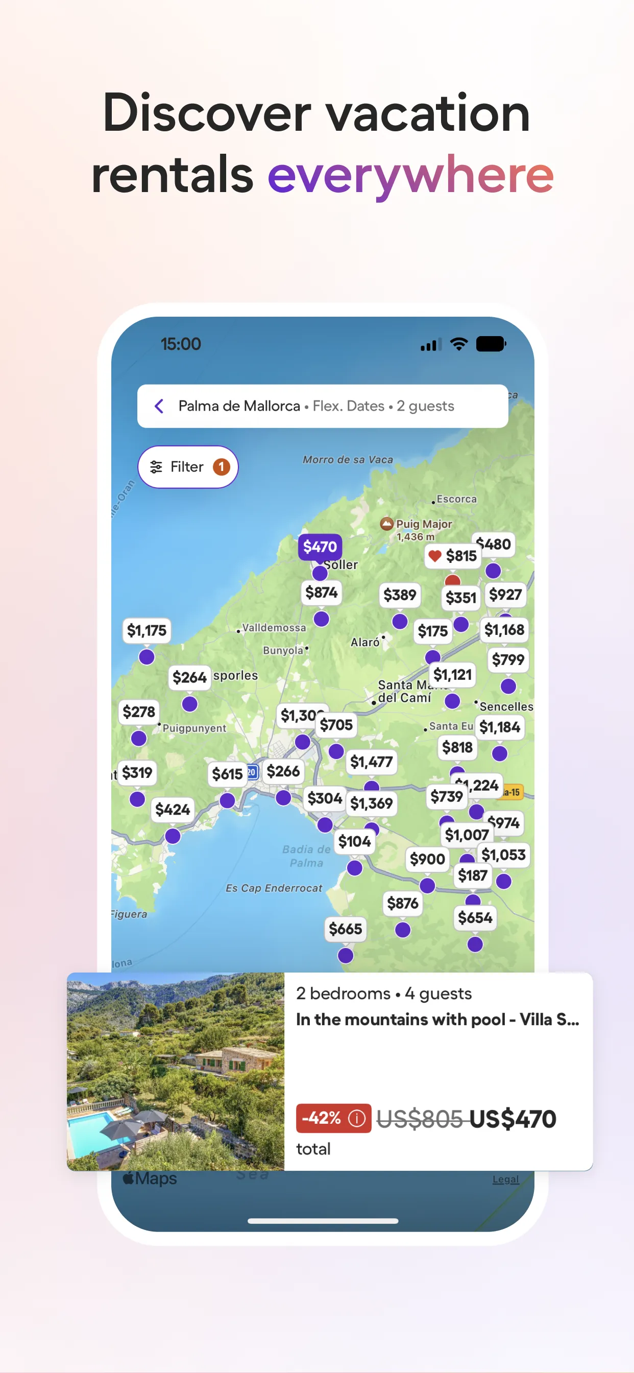 Vacation Rentals - HomeToGo iphone screenshot 3