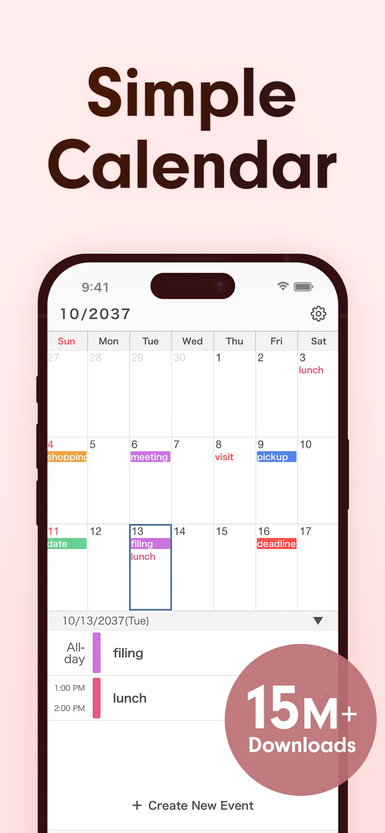 Simple Calendar: ToDo Planner iphone screenshot 1