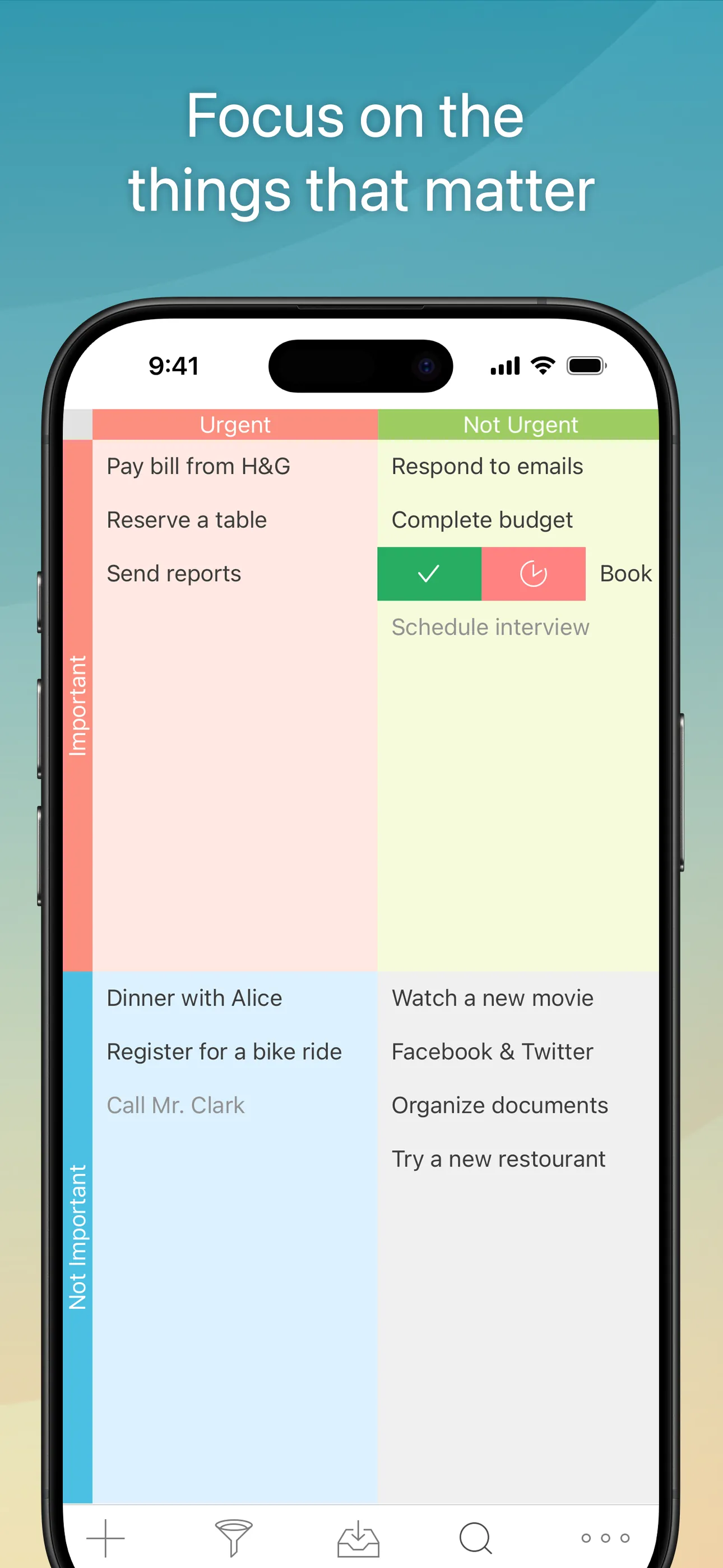 Focus Matrix – Task Manager iphone screenshot 1