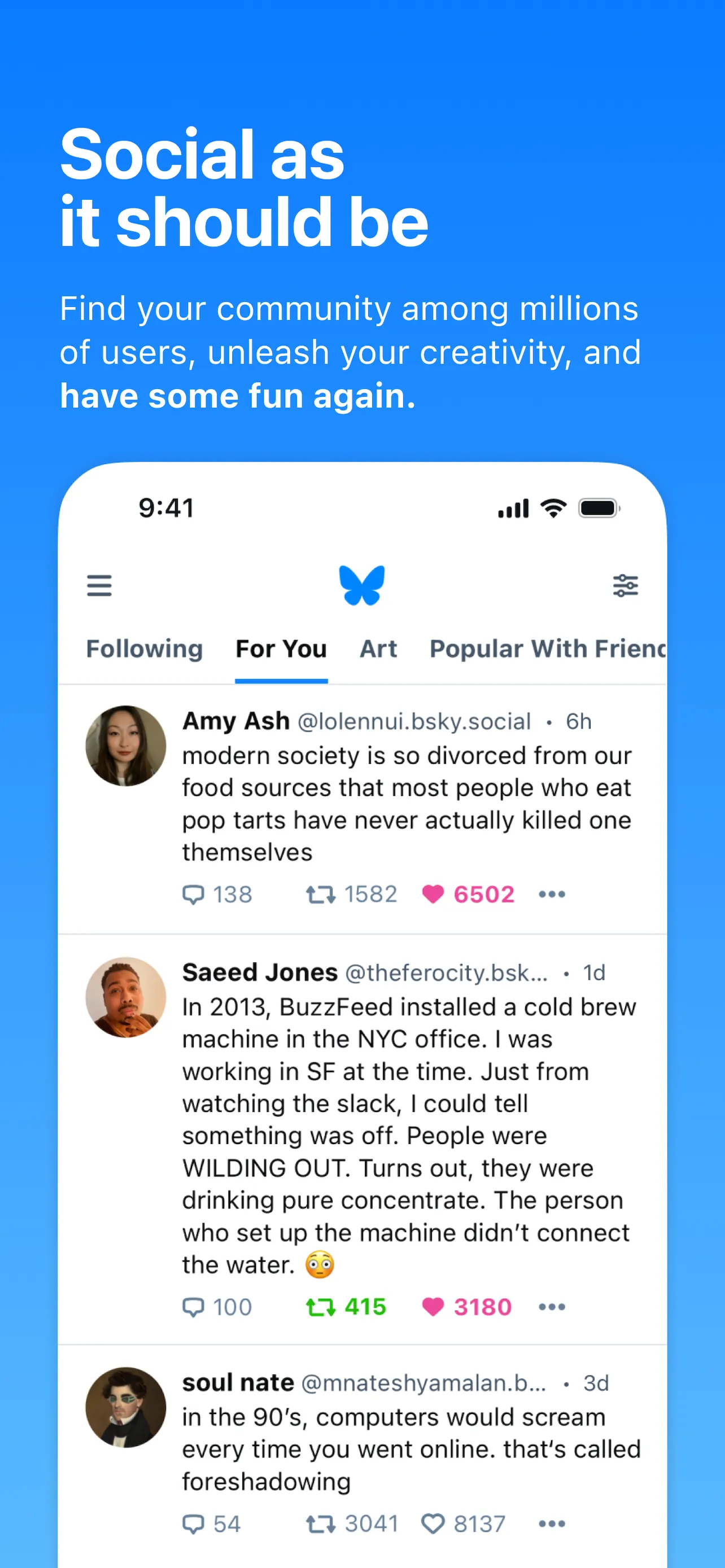 Bluesky Social iphone screenshot 1