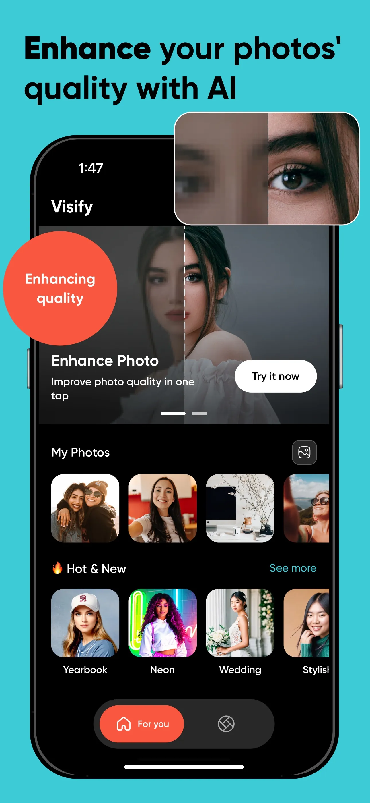 Visify - AI Photo Enhancer iphone screenshot 2