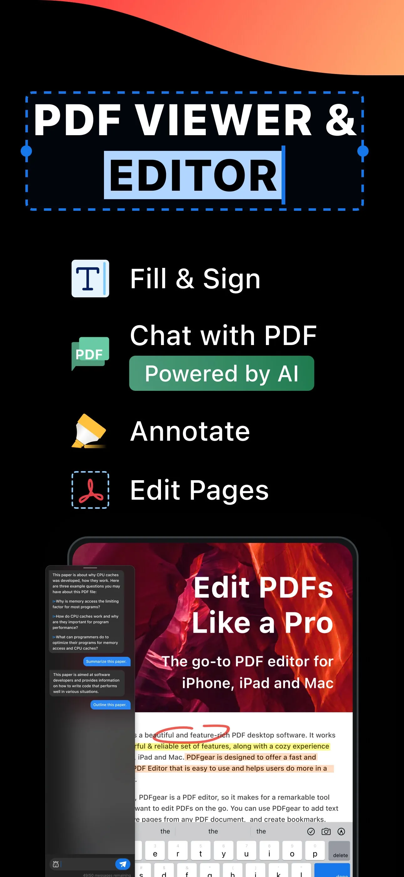 PDF Gear - PDF Editor & Reader iphone screenshot 1
