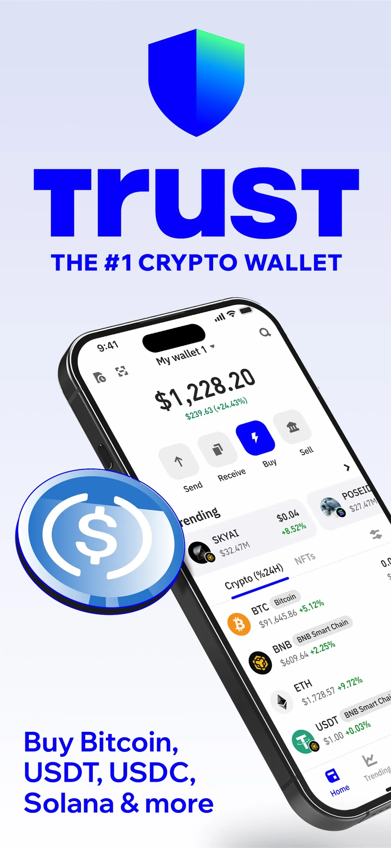 Trust: Crypto & Bitcoin Wallet iphone screenshot 1