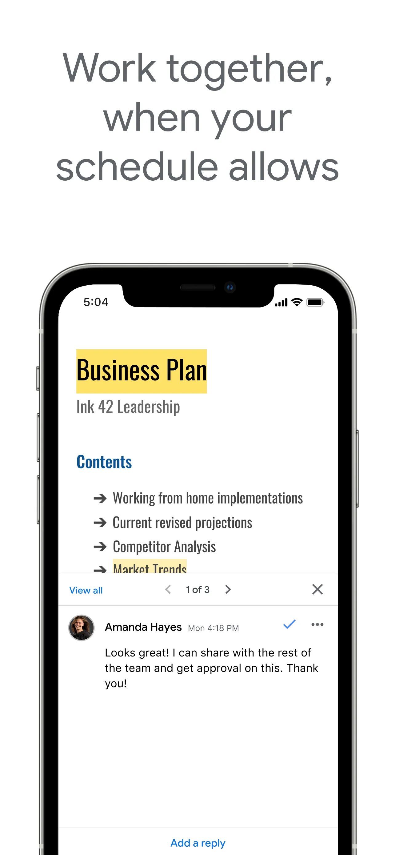 Google Docs iphone screenshot 2