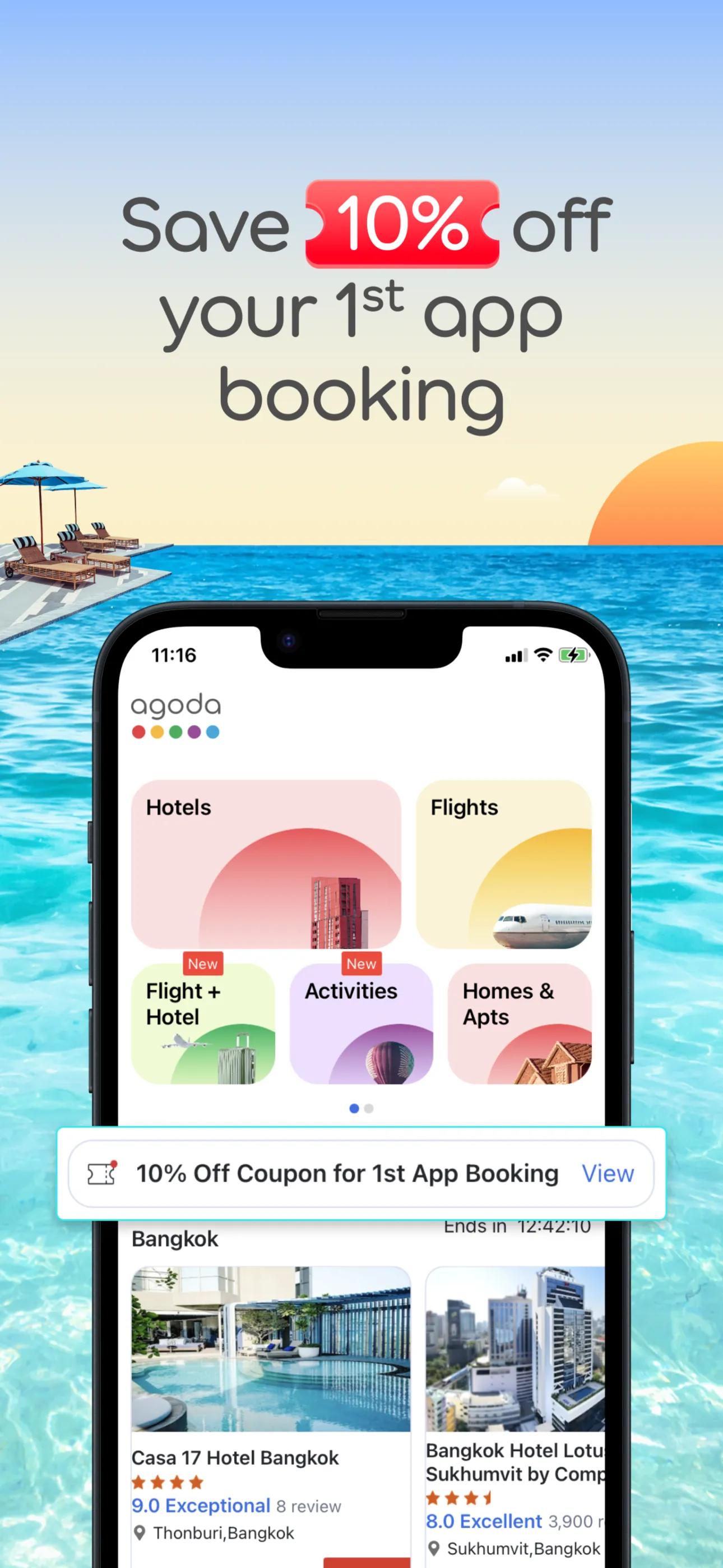 Agoda: Cheap Flights & Hotels iphone screenshot 1