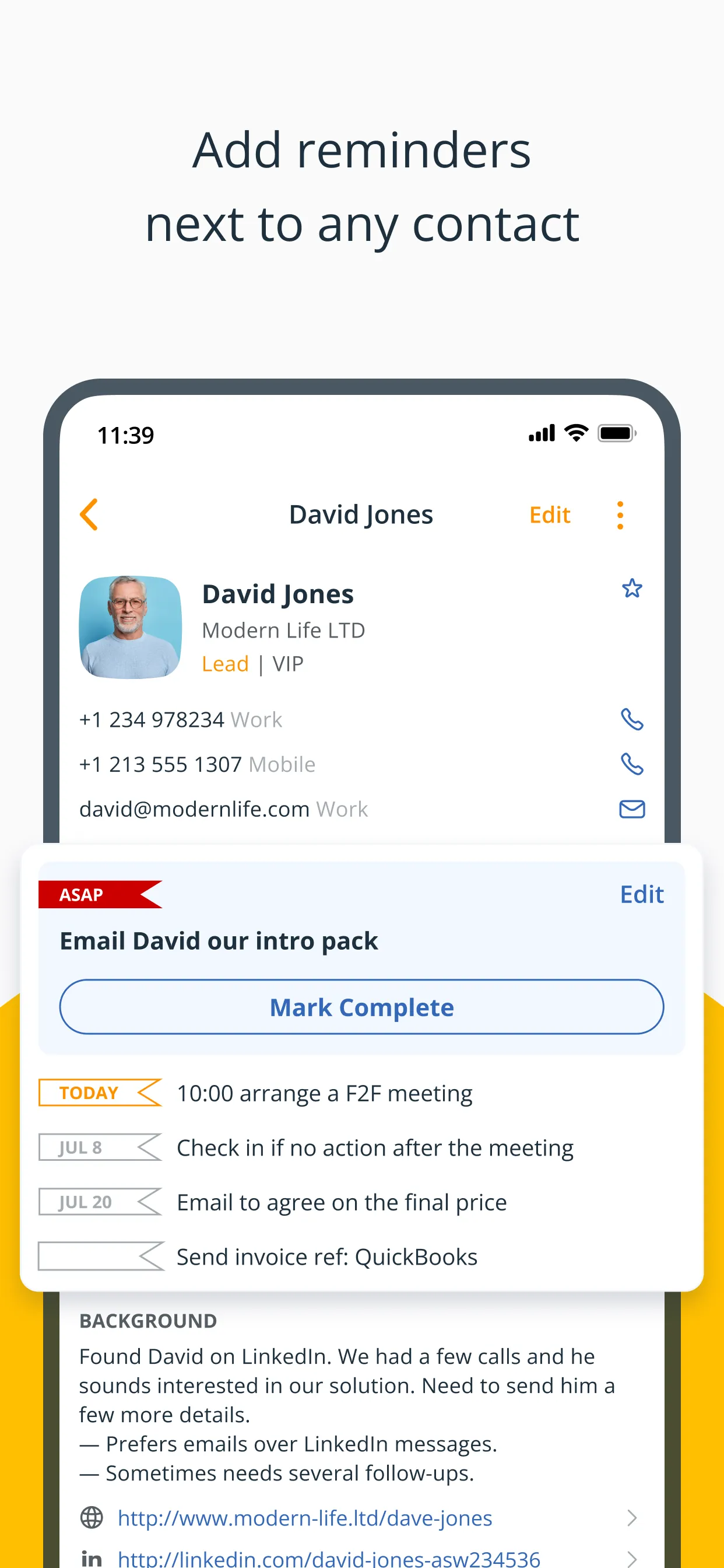 OnePageCRM - Simple CRM System iphone screenshot 3