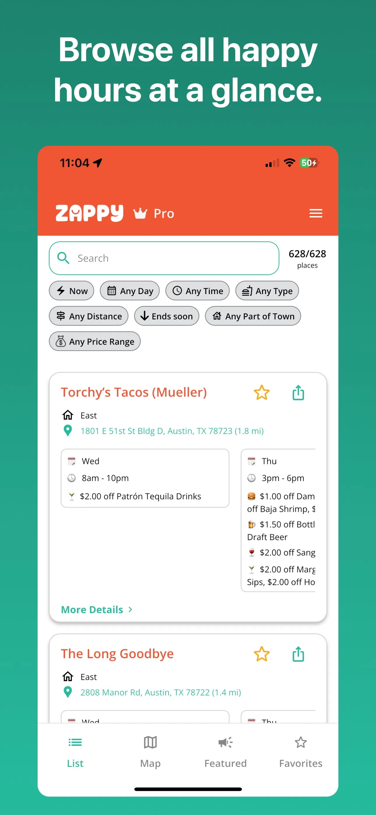Zappy: Happy Hour Finder iphone screenshot 2