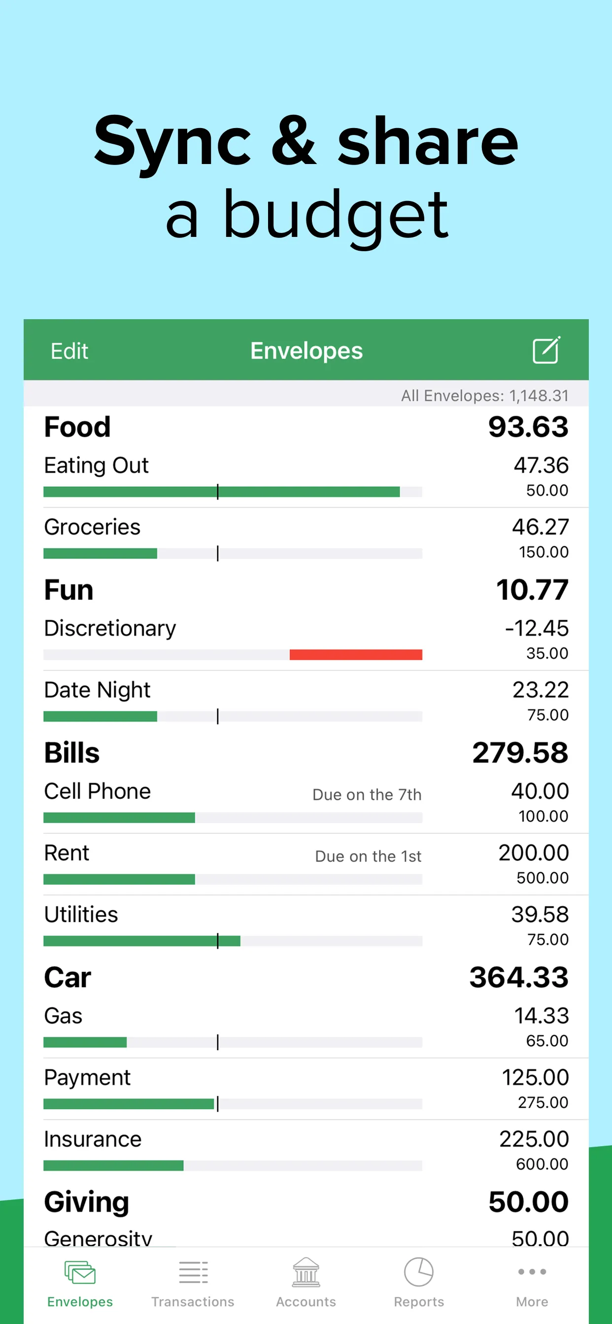 Goodbudget Budget Planner iphone screenshot 2