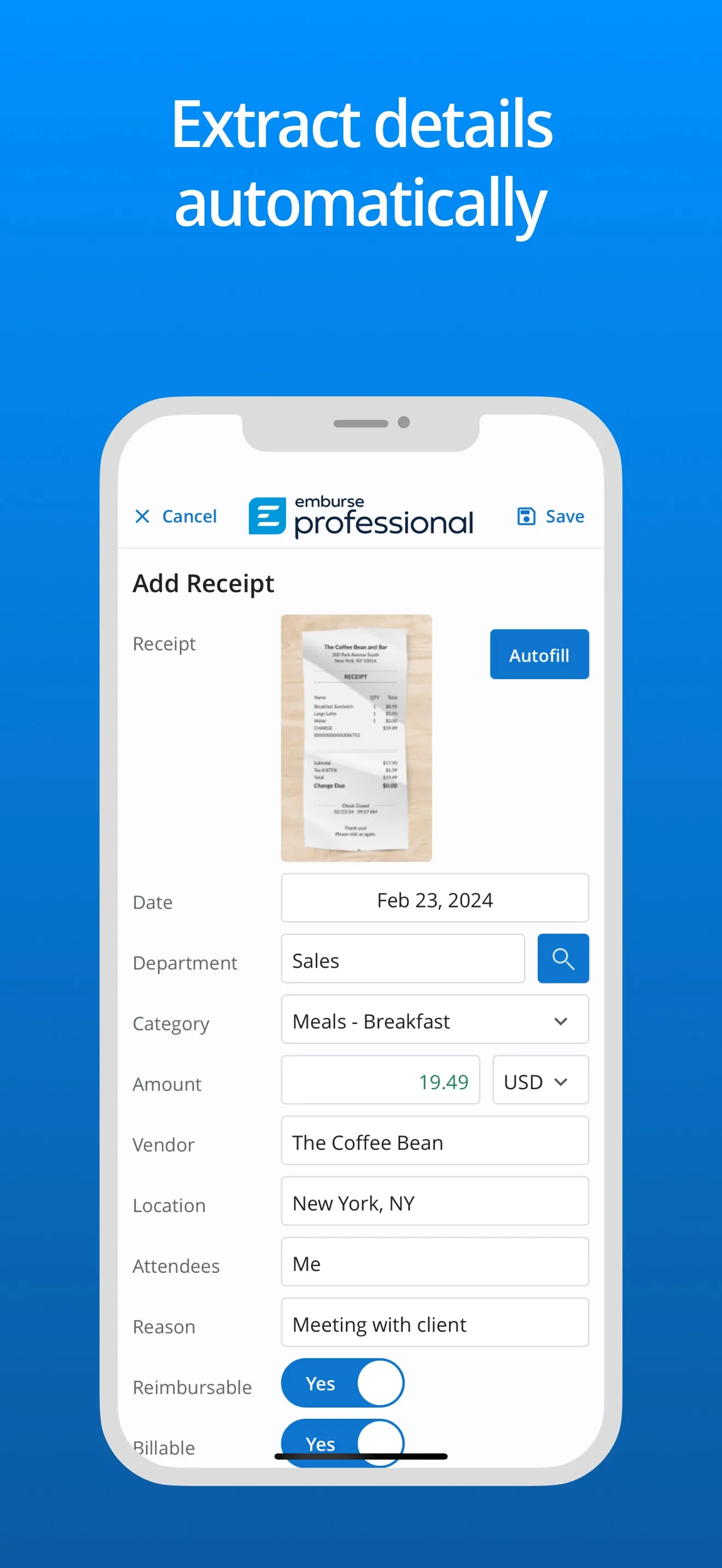 Emburse Professional iphone screenshot 3