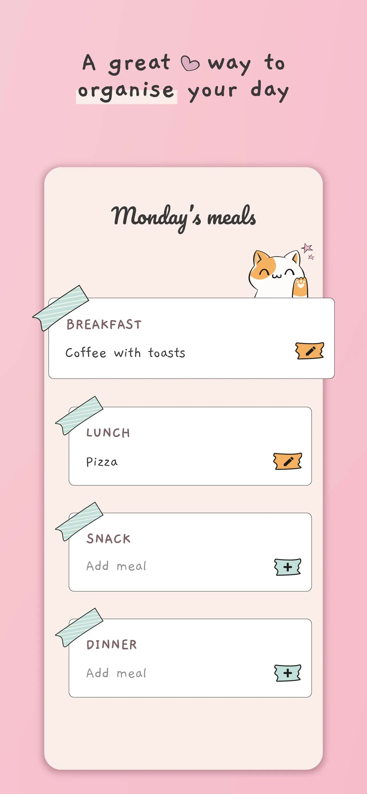 Meal plan template, food diary iphone screenshot 5