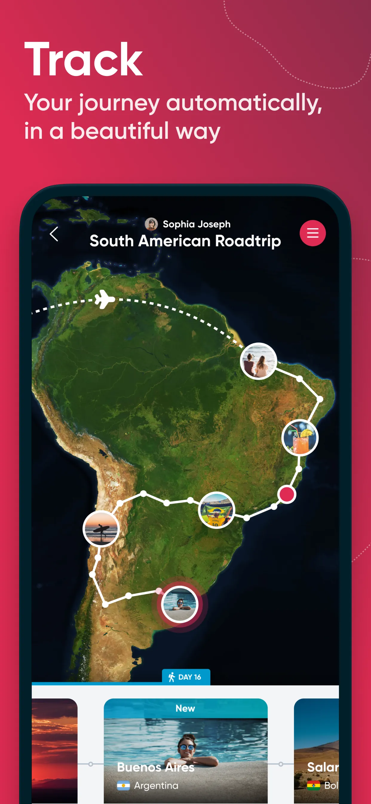 Polarsteps Travel iphone screenshot 1