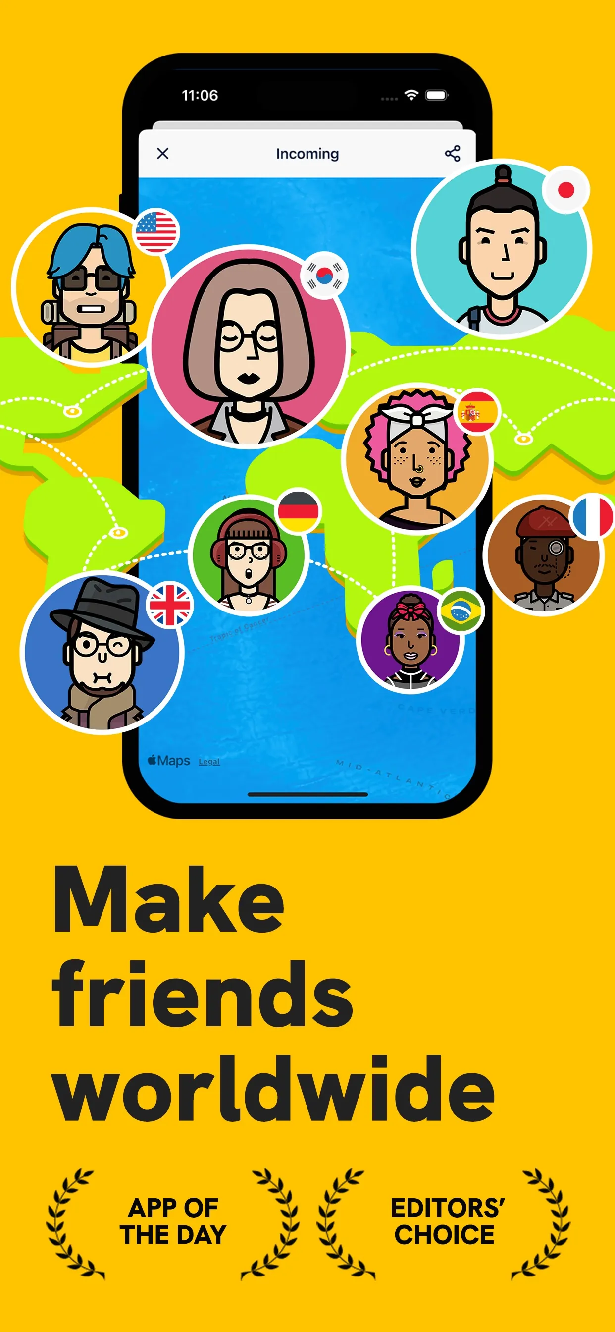 Slowly: Make Global Friends iphone screenshot 1