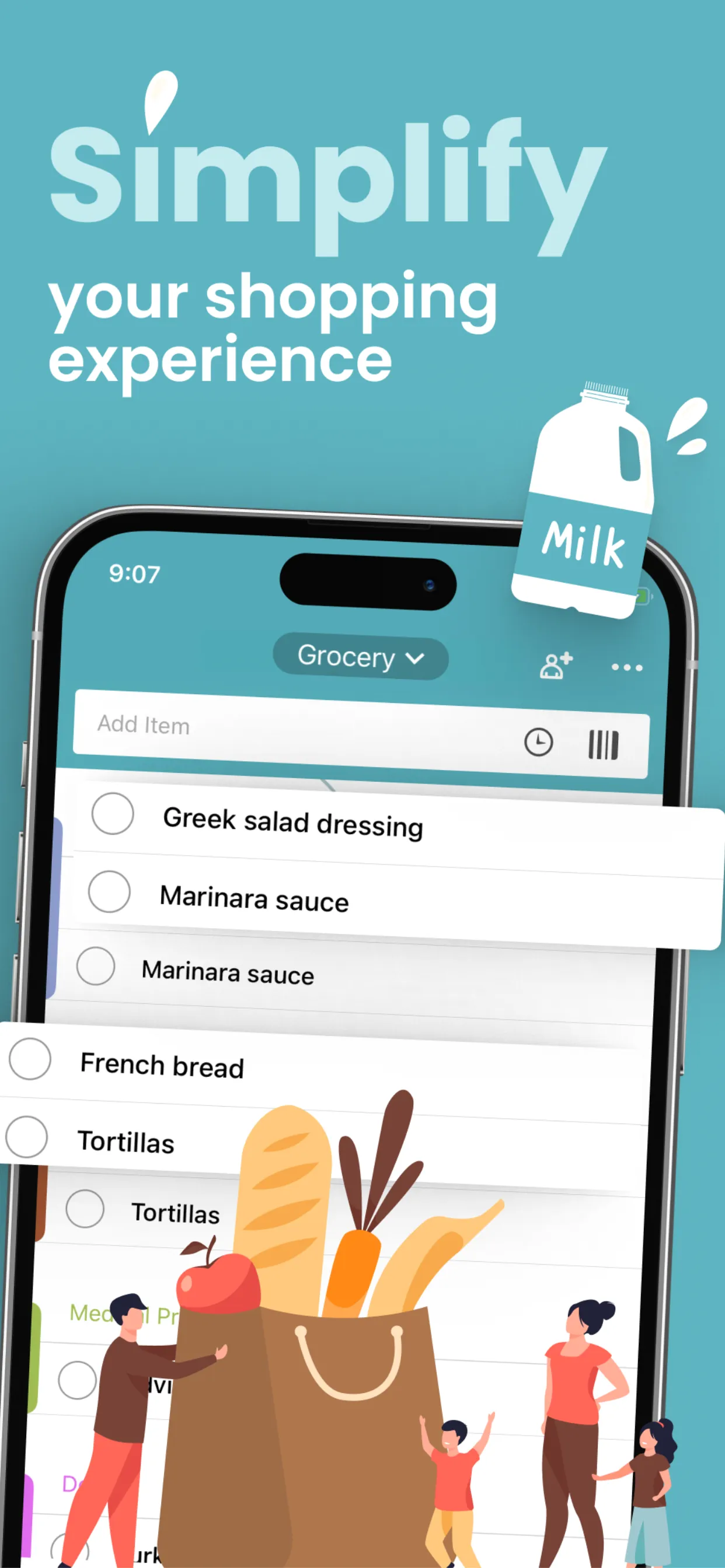 Grocery List: Out of Milk iphone screenshot 1