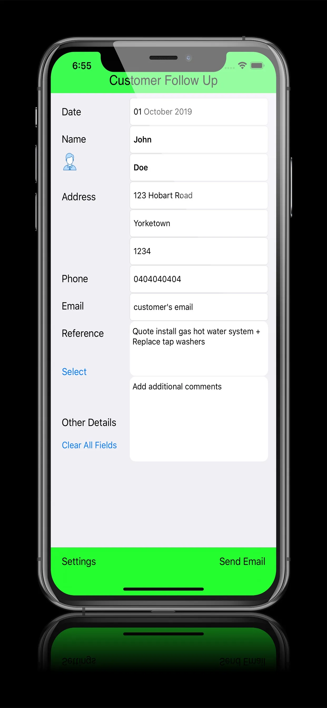 Customer Follow Up iphone screenshot 2