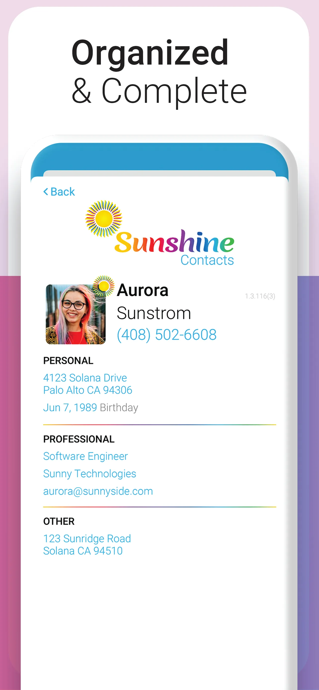 Sunshine Contacts iphone screenshot 3