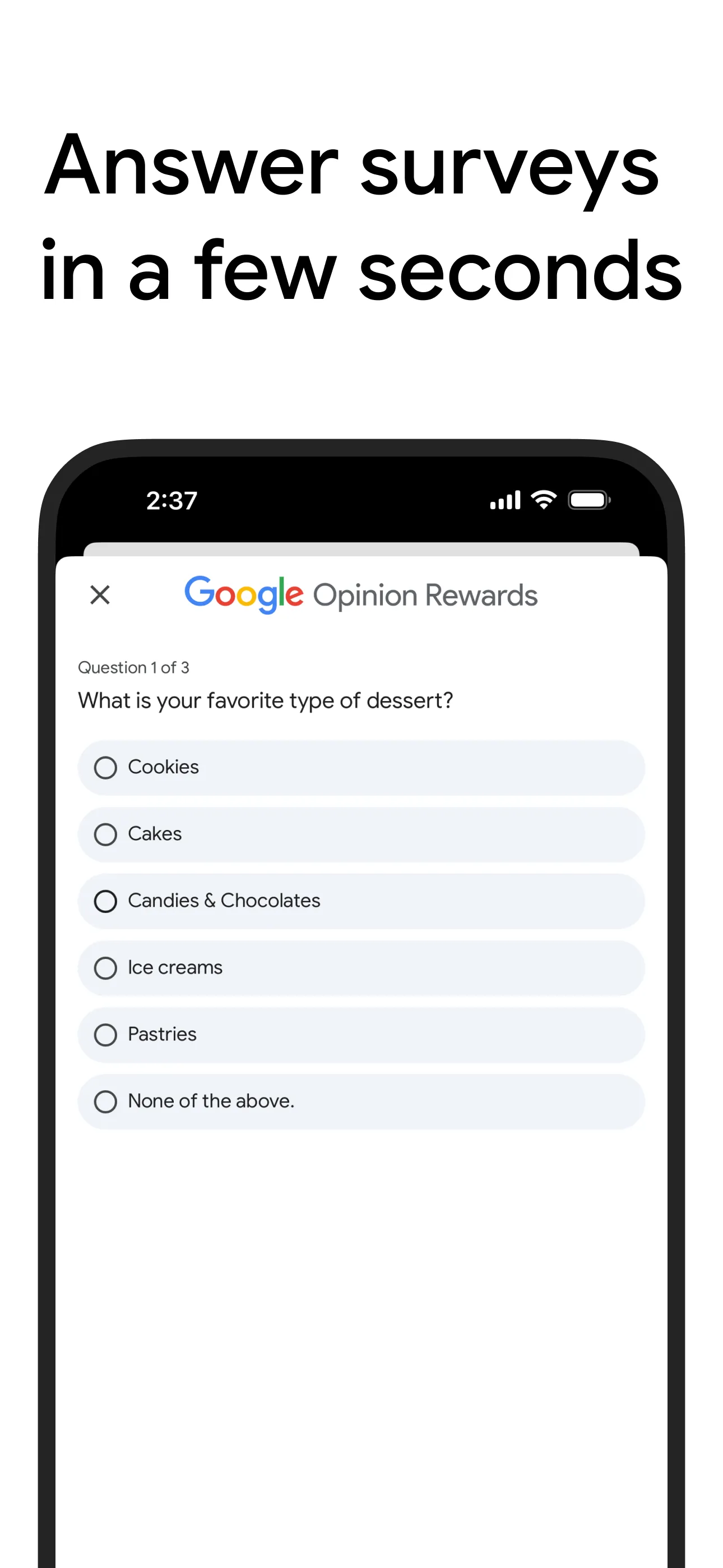 Google Opinion Rewards iphone screenshot 2