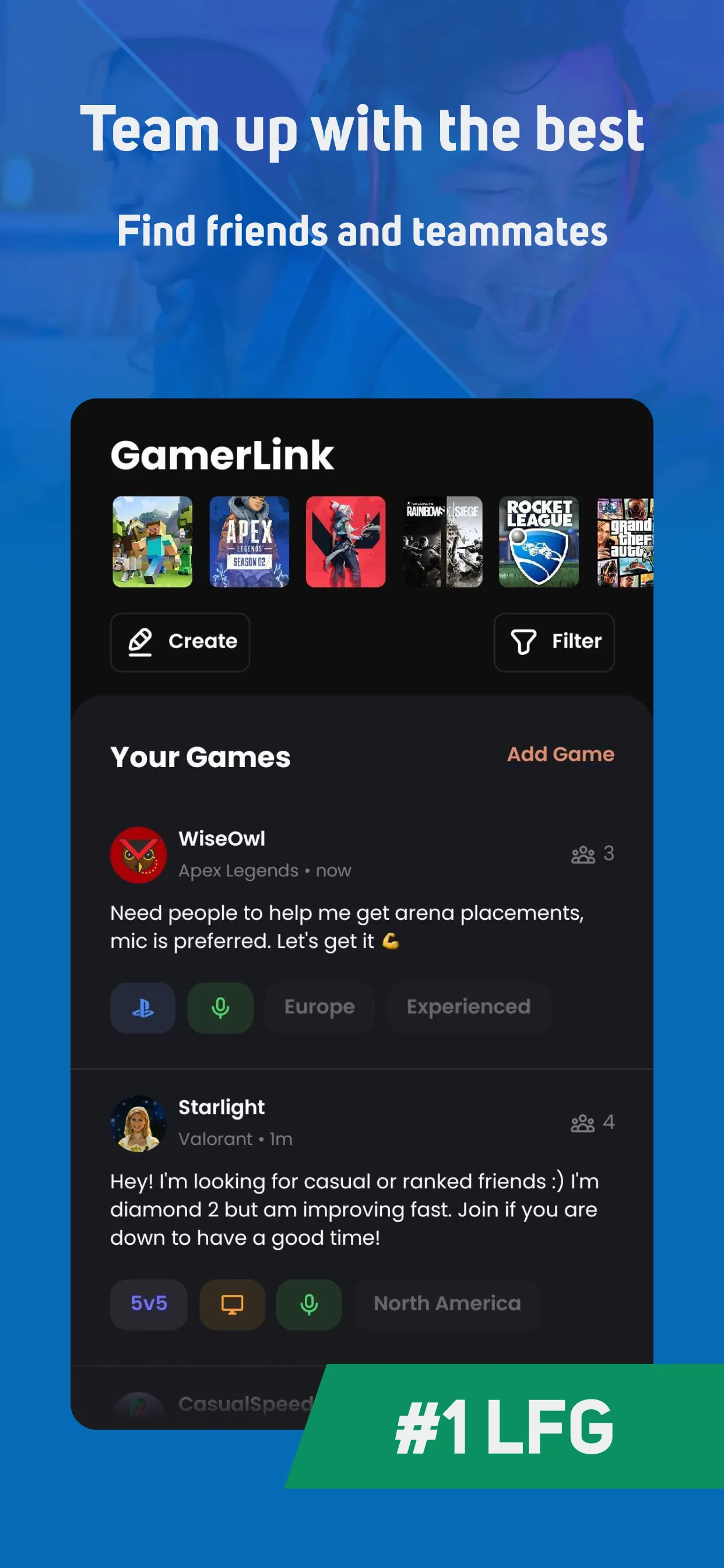 GamerLink LFG, Find Teammates! iphone screenshot 2